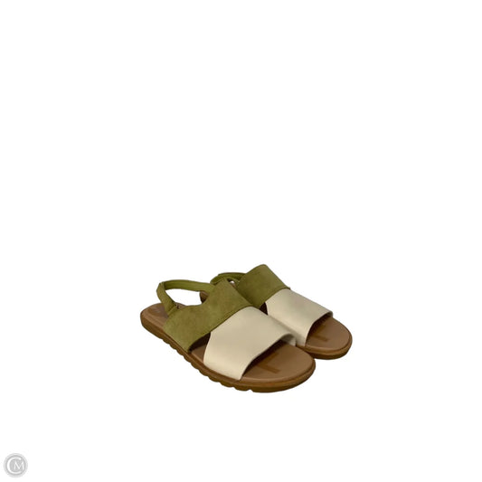 Sandals Flats By Sorel In Green & White, Size: 6.5