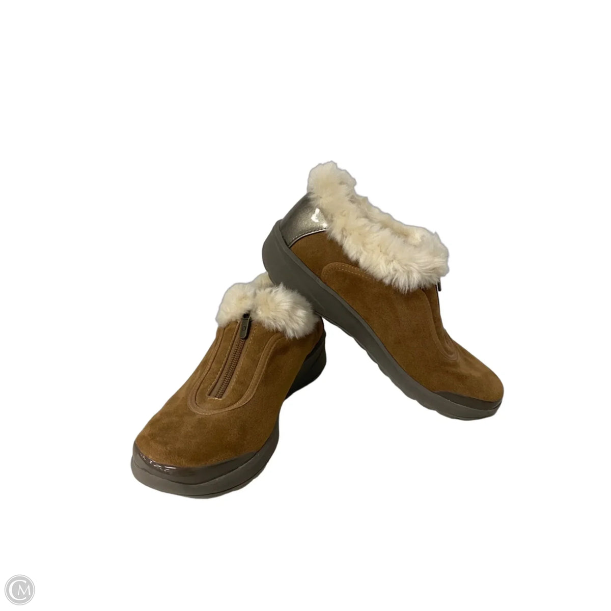 Boots Ankle Flats By Bzees In Tan & White, Size: 8.5