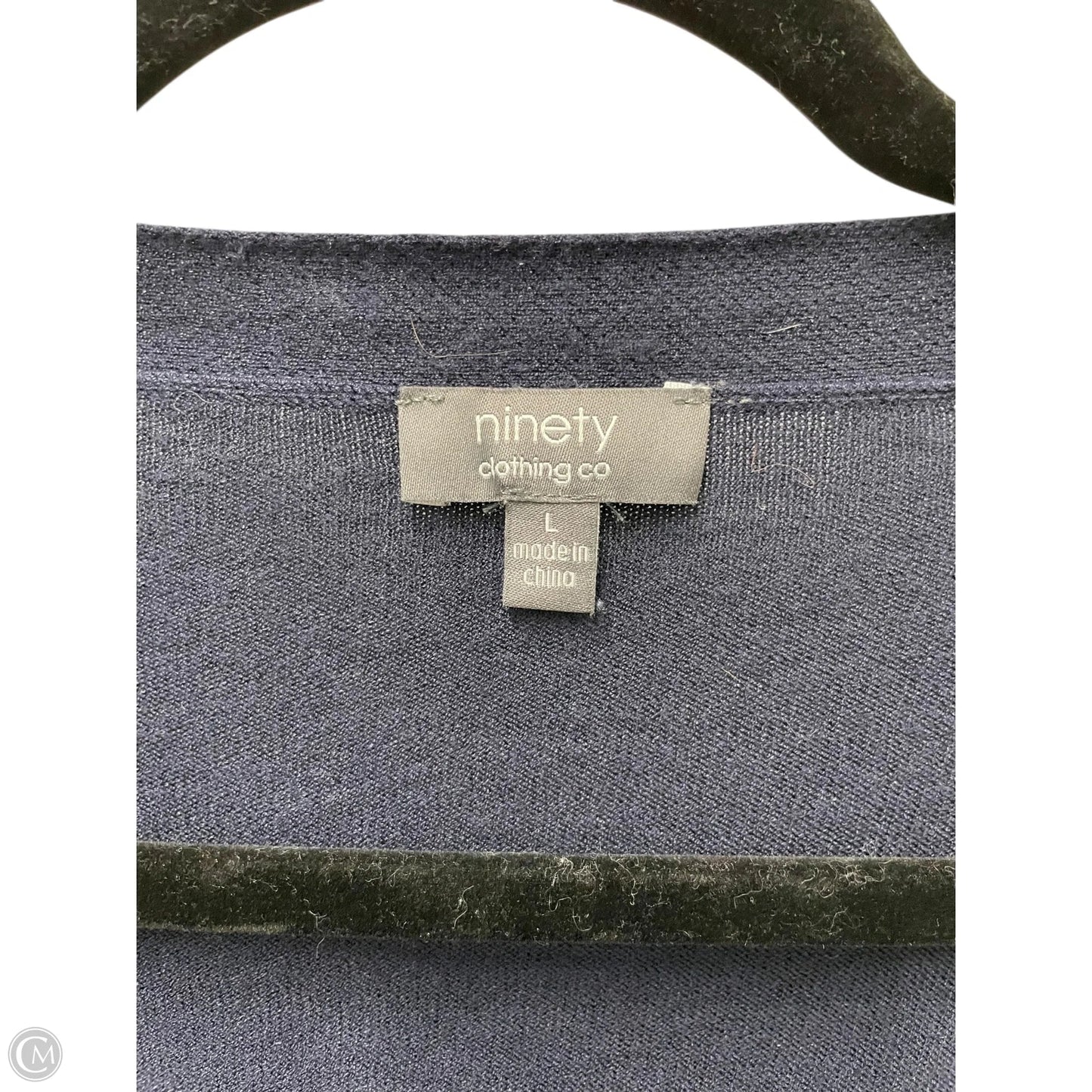 Cardigan By Clothes Mentor In Blue & White, Size: L