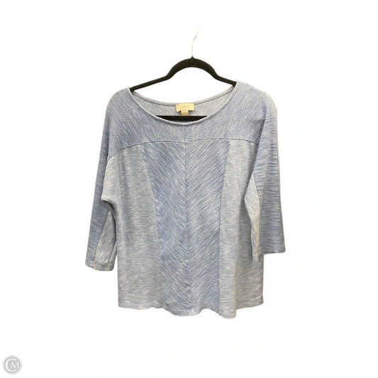 Top 3/4 Sleeve By Loft In Blue, Size: L