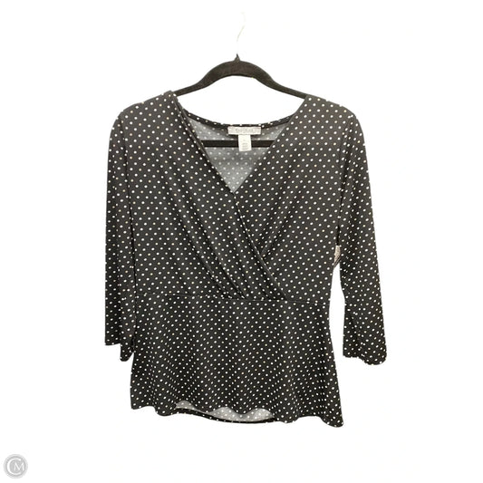 Top 3/4 Sleeve By White House Black Market In Polkadot Pattern, Size: M