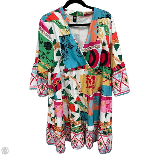 Dress Casual Short By Shein In Floral Print, Size: 2x