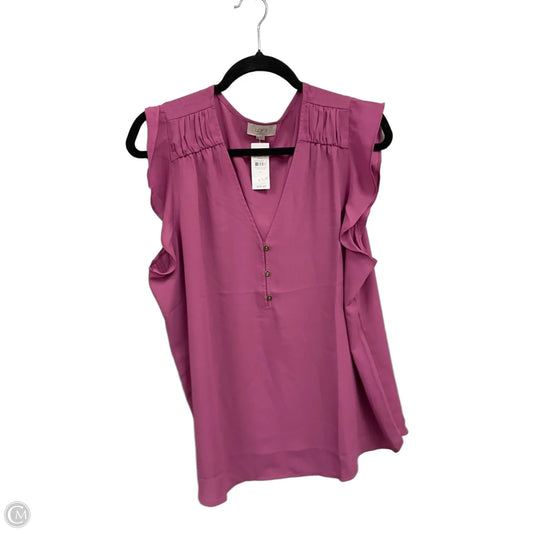 Blouse Short Sleeve By Loft In Mauve, Size: Xl