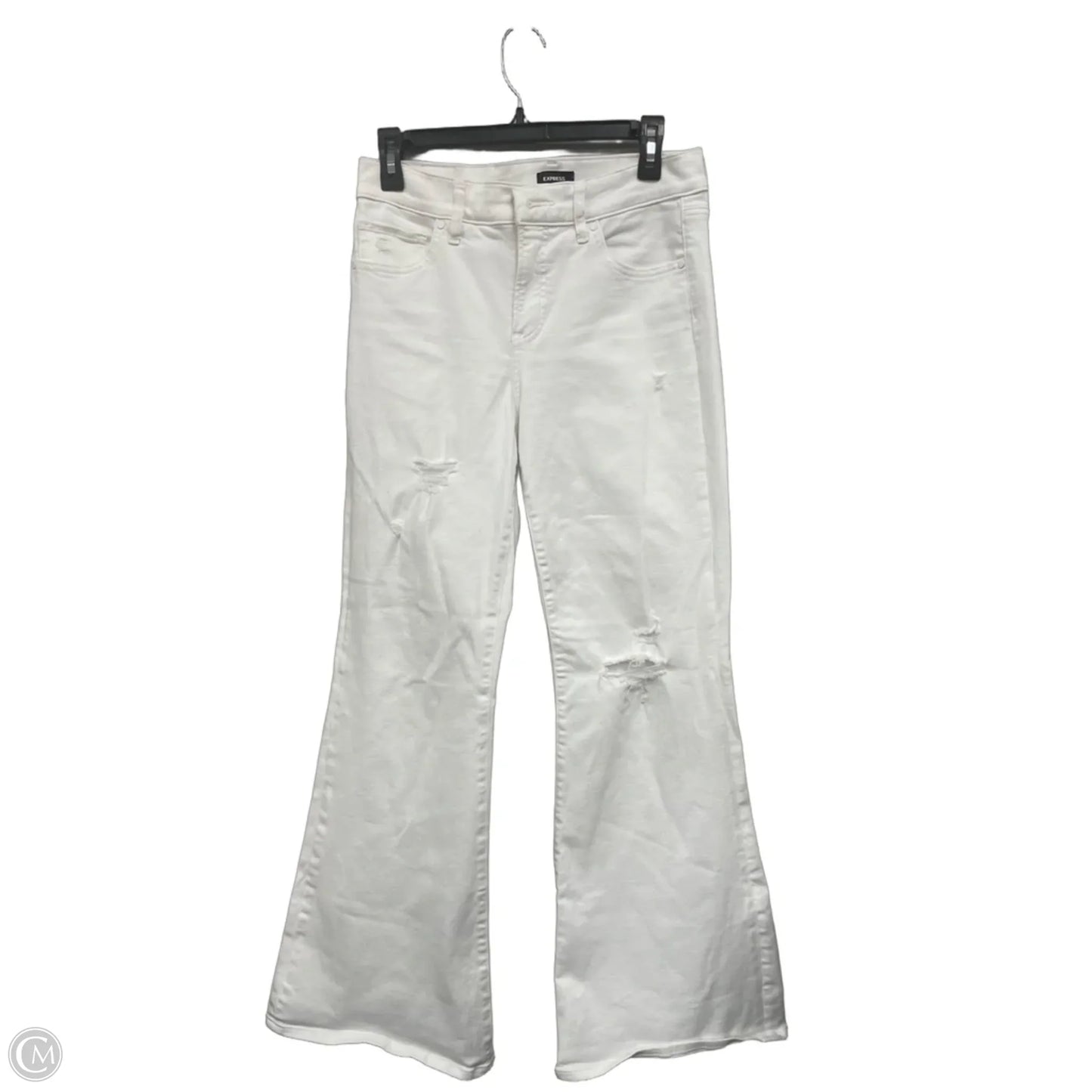 Jeans Wide Leg By Express In White, Size: 6