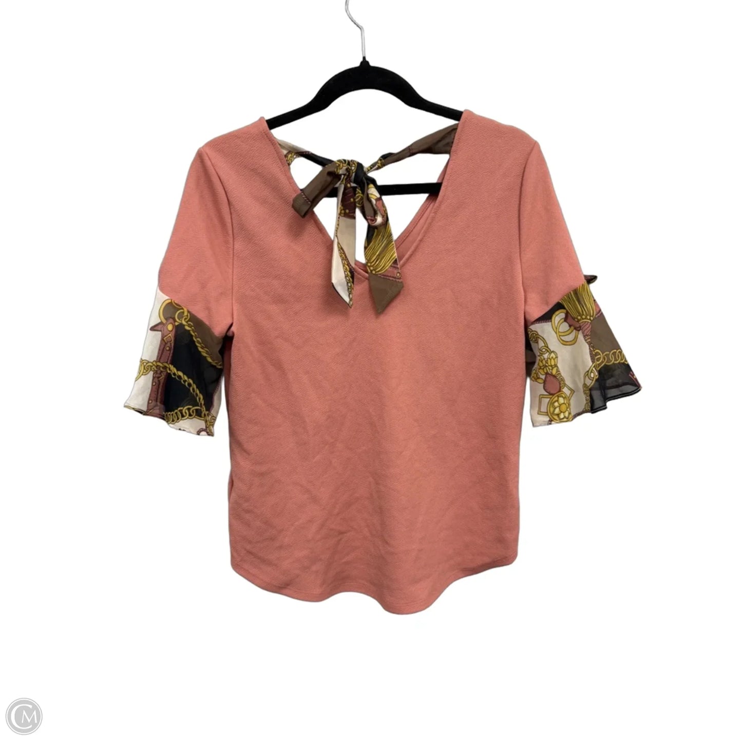 Top Short Sleeve By New York And Co In Peach, Size: Xs