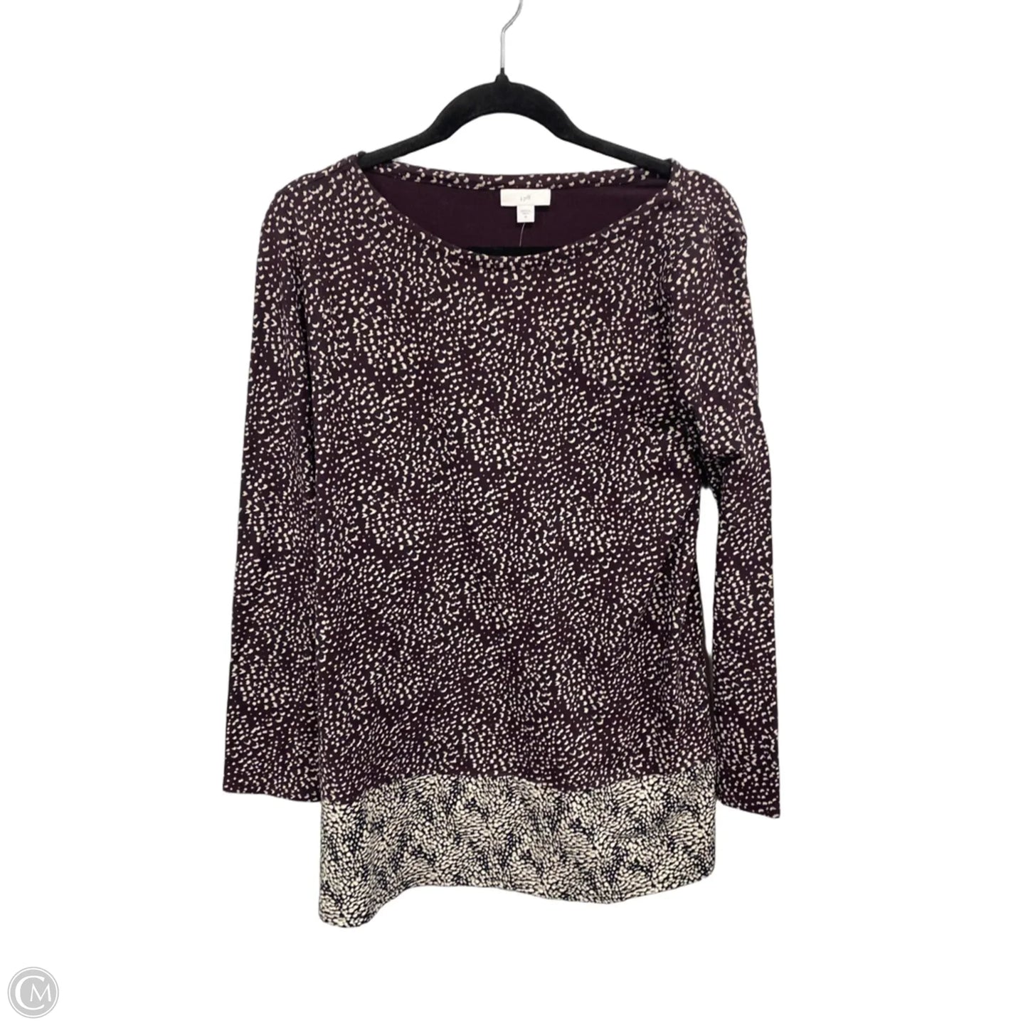 Top Long Sleeve By J. Jill In Brown & Cream, Size: M