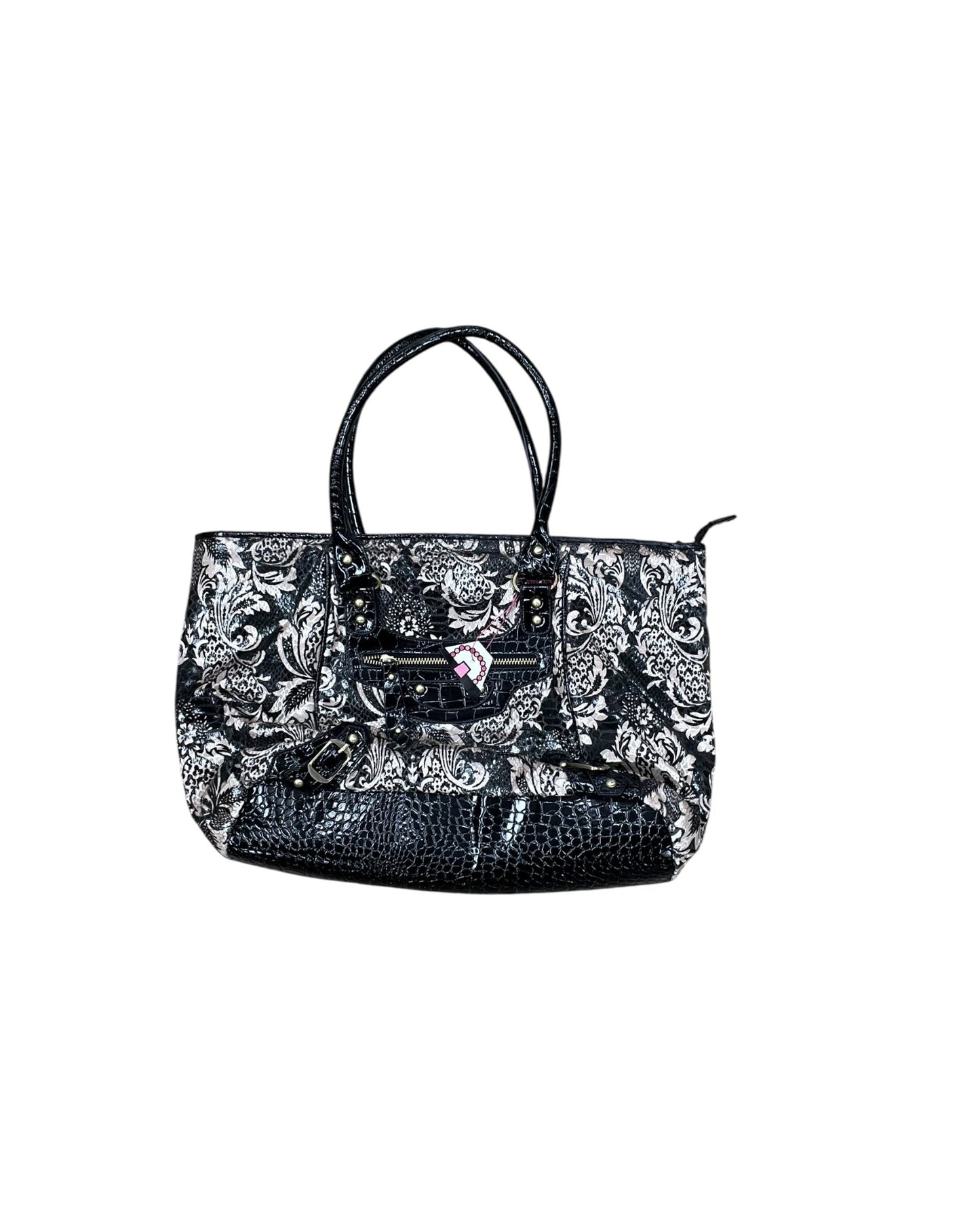 Handbag By Clothes Mentor In Black & Tan, Size:Medium