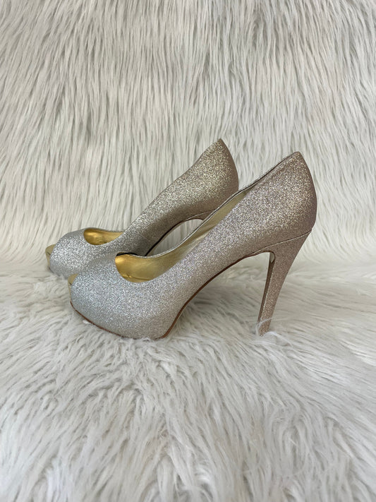 Shoes Heels Stiletto By Ana In Gold Silver, Size: 8