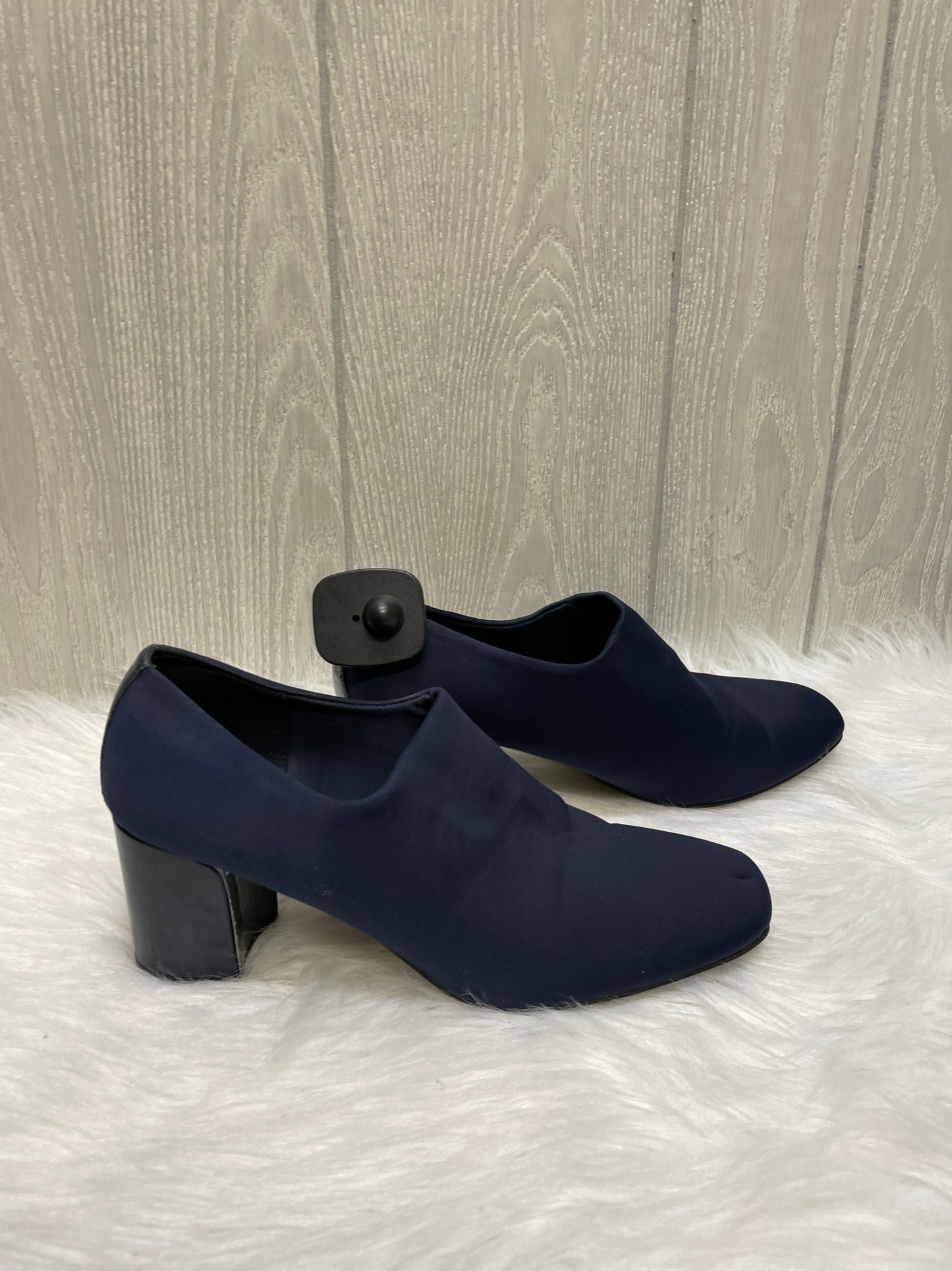 Navy Shoes Heels Block Anne Klein O, Size 8