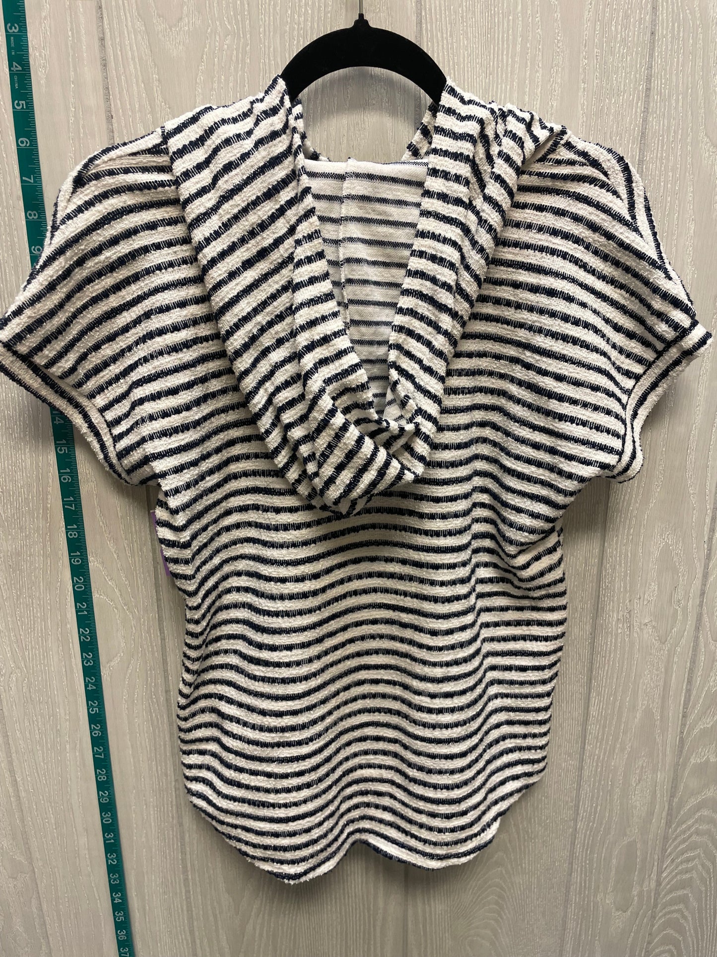 Blue & White Top Short Sleeve Green Envelope, Size S