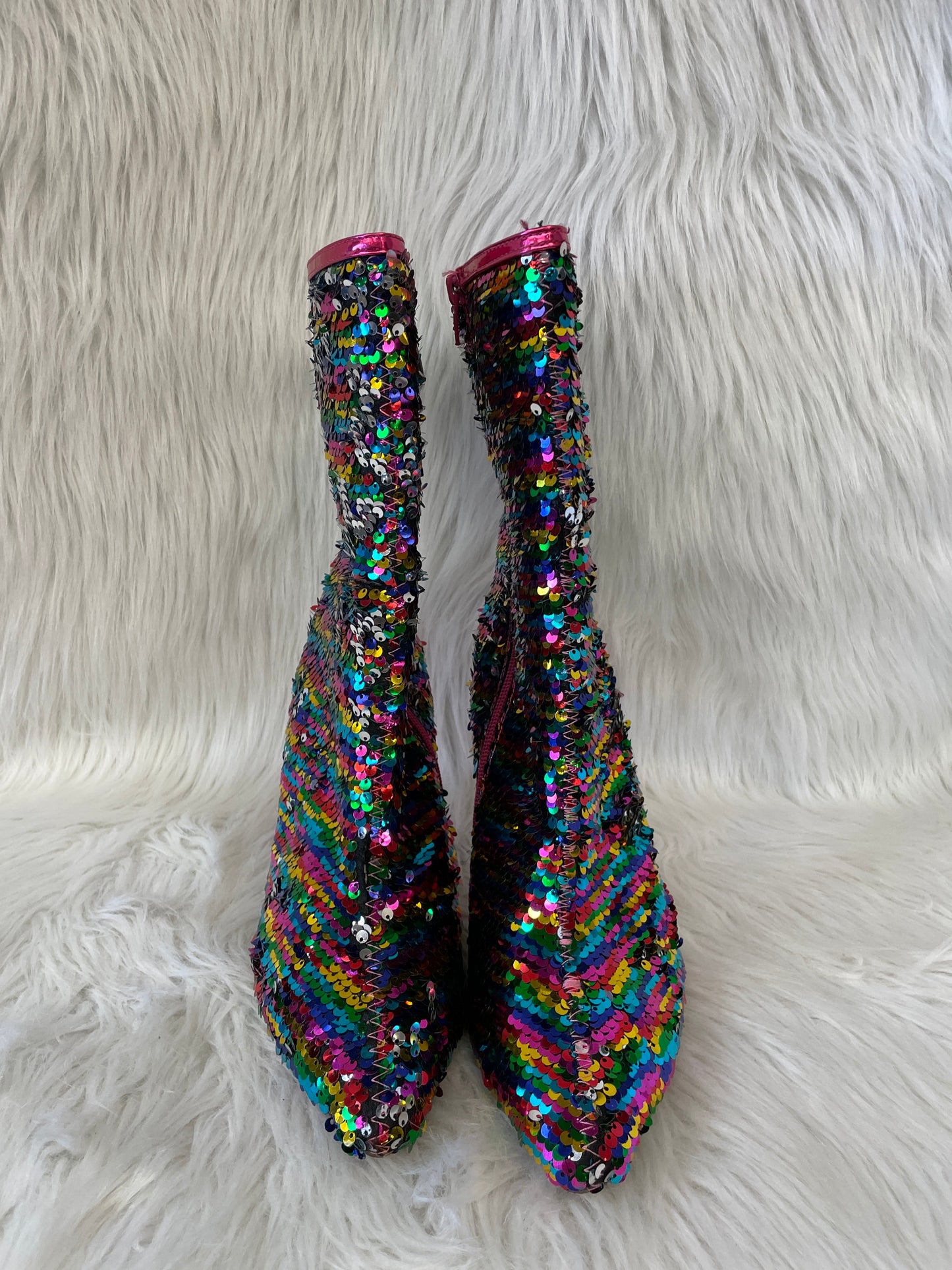 Multi-colored Boots Ankle Heels Clothes Mentor, Size 10