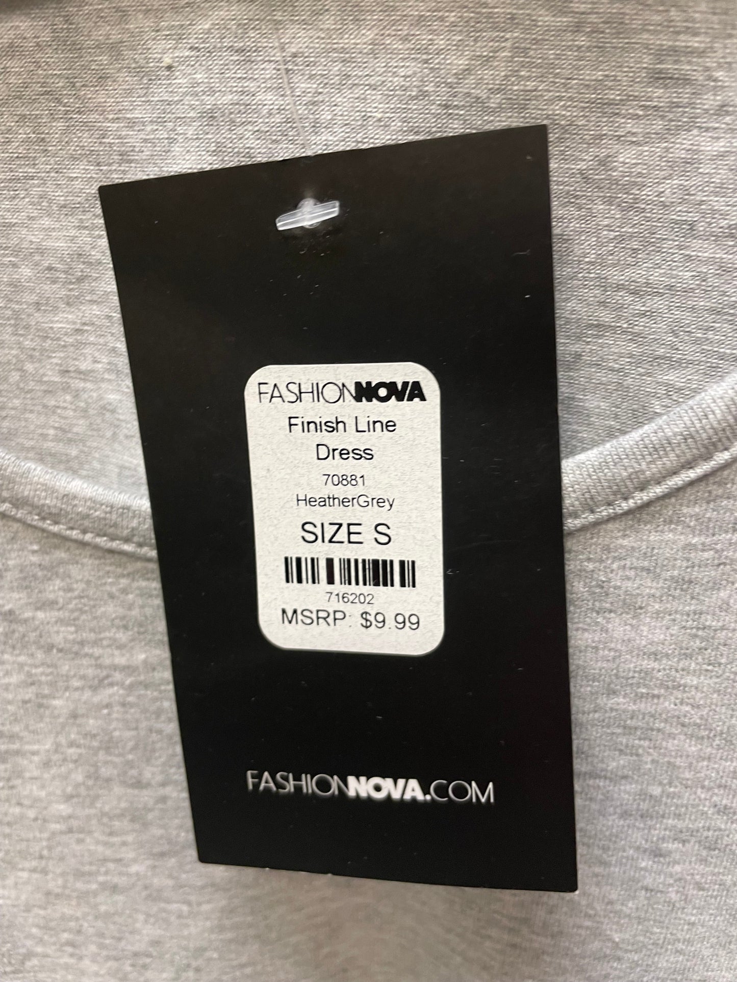 Dress Casual Short By Fashion Nova In Grey & White, Size: S