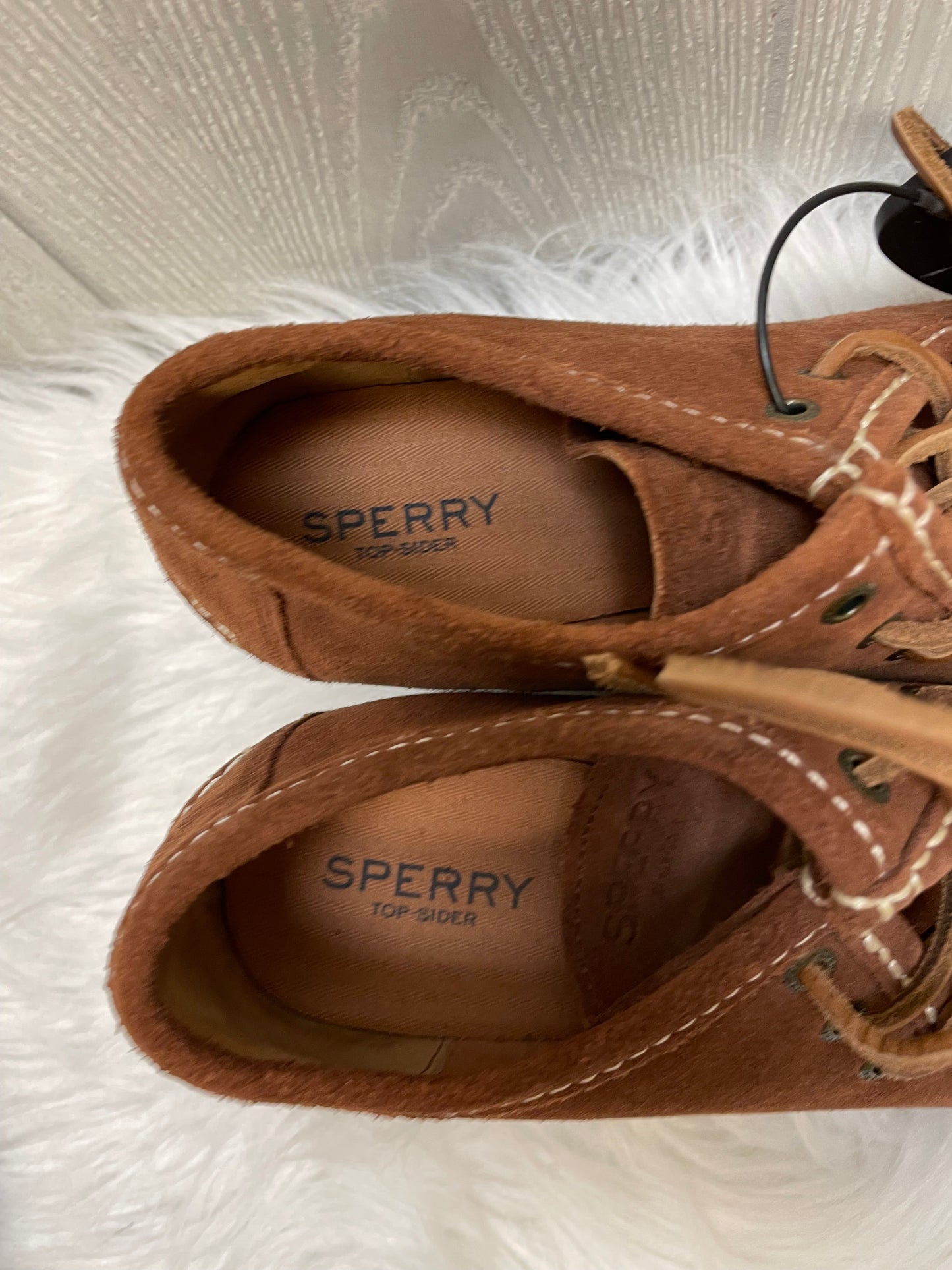 Brown Shoes Heels Wedge Sperry, Size 8.5