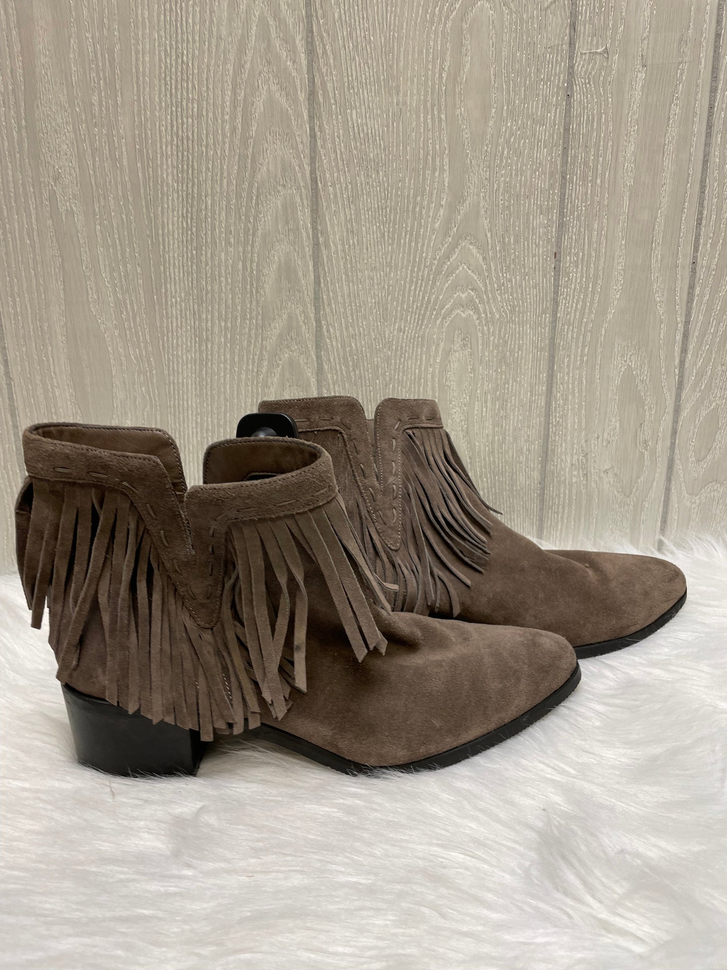 Taupe Boots Ankle Heels Bellamie, Size 11