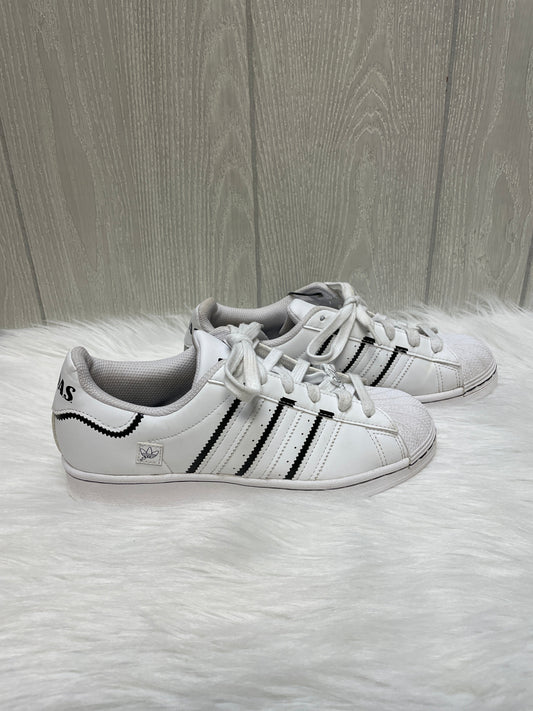 White Shoes Sneakers Adidas, Size 6.5