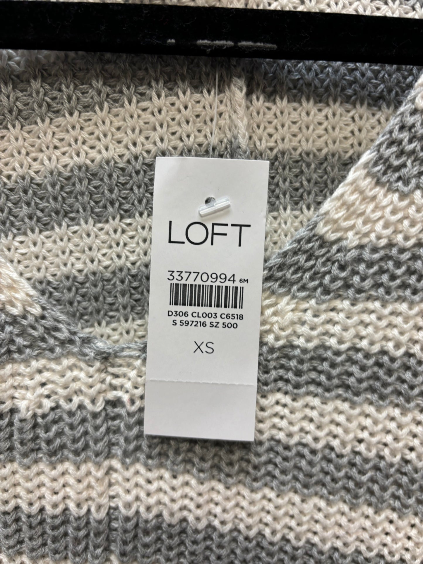 Sweater By Loft In Grey & White, Size: Xs