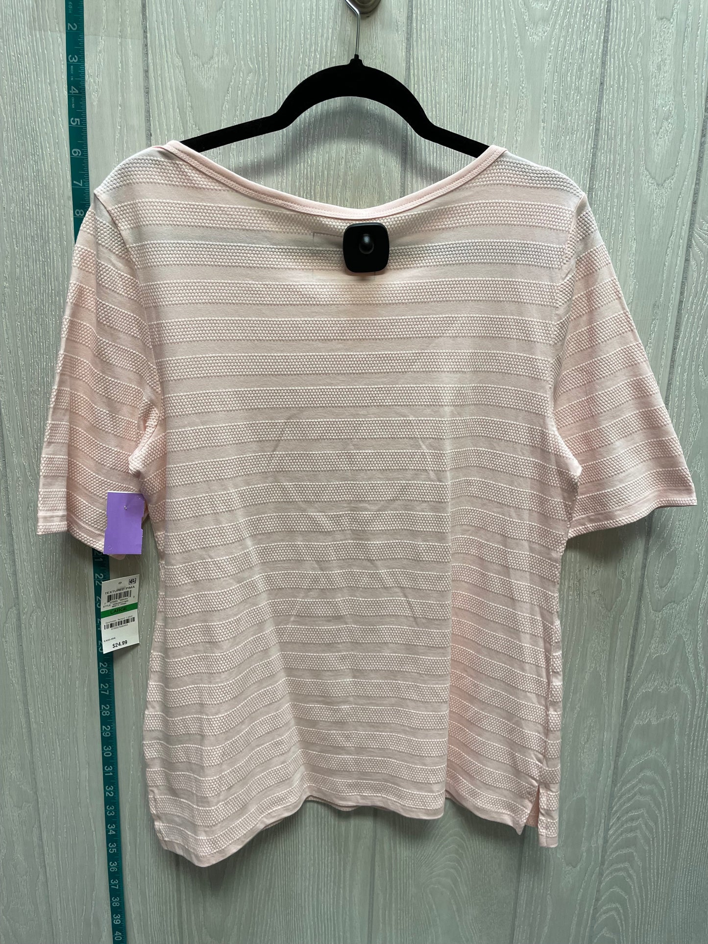 Pink Top Short Sleeve Basic Charter Club, Size L