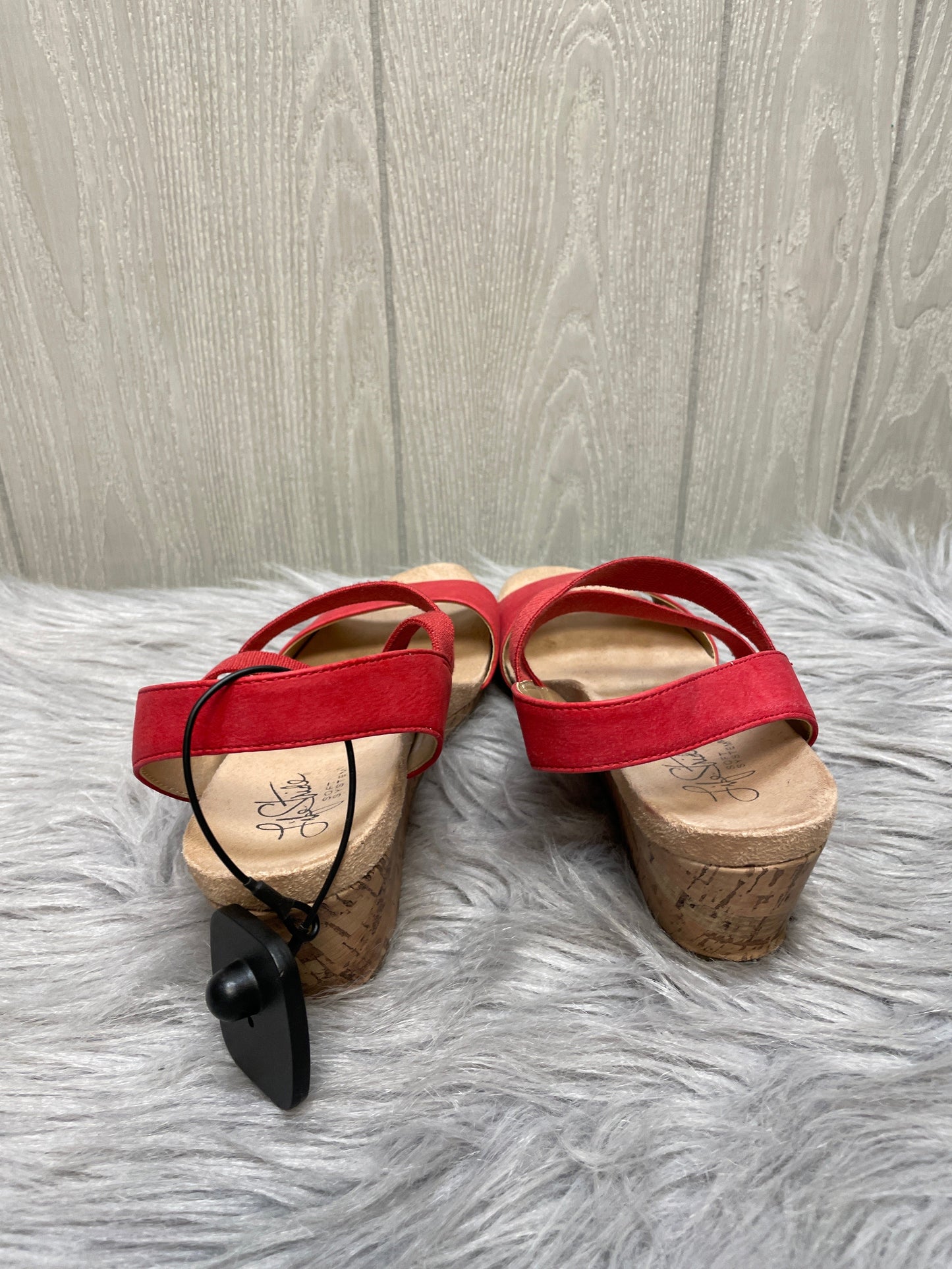 Sandals Heels Wedge By Life Stride In Red, Size: 9