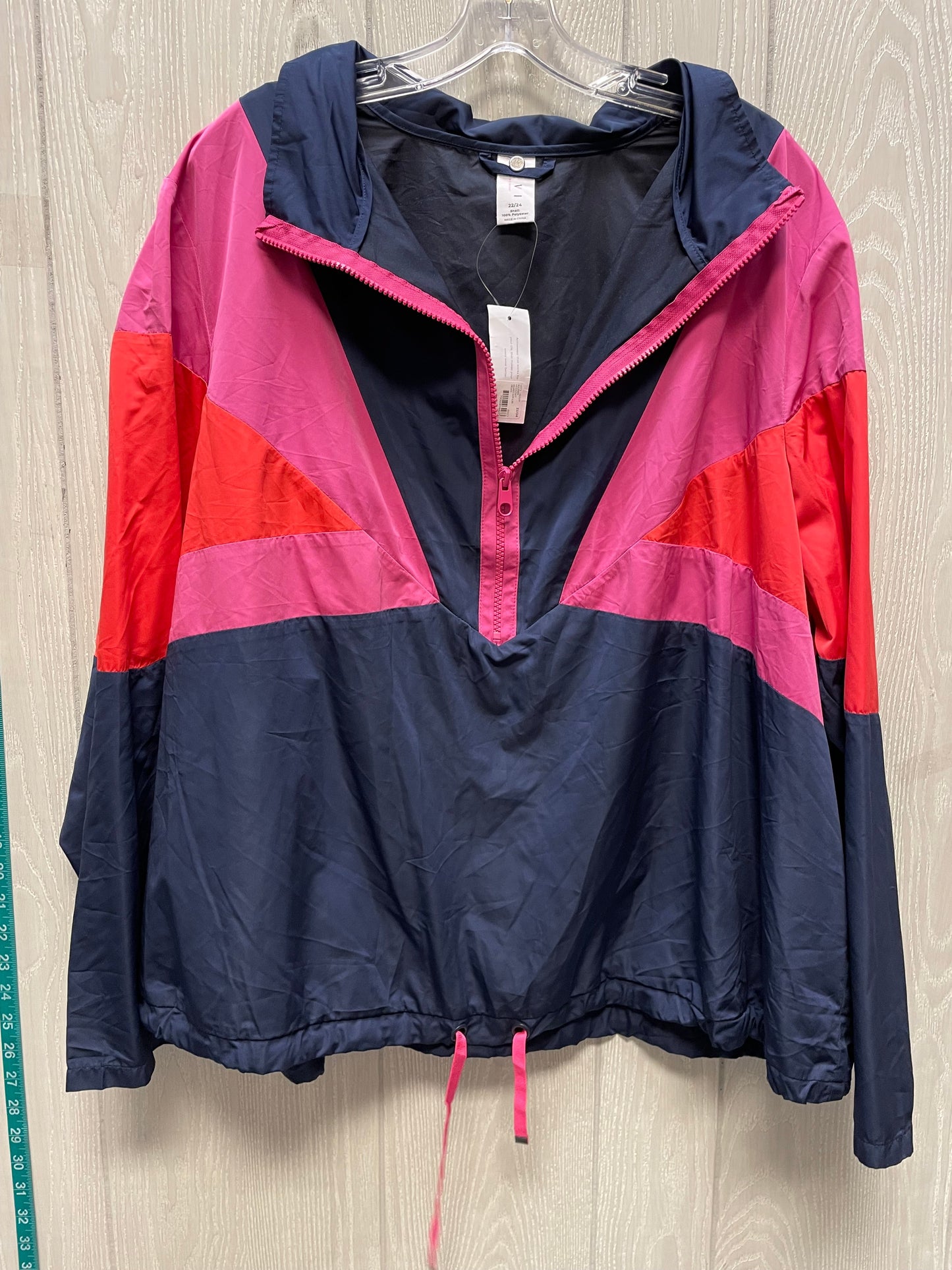 Jacket Windbreaker By Livi Active In Multi-colored, Size: 2x