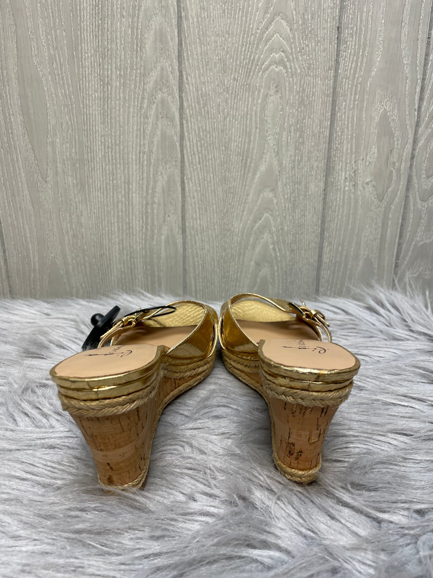 Sandals Heels Wedge By Donald Pliner In Gold, Size: 7