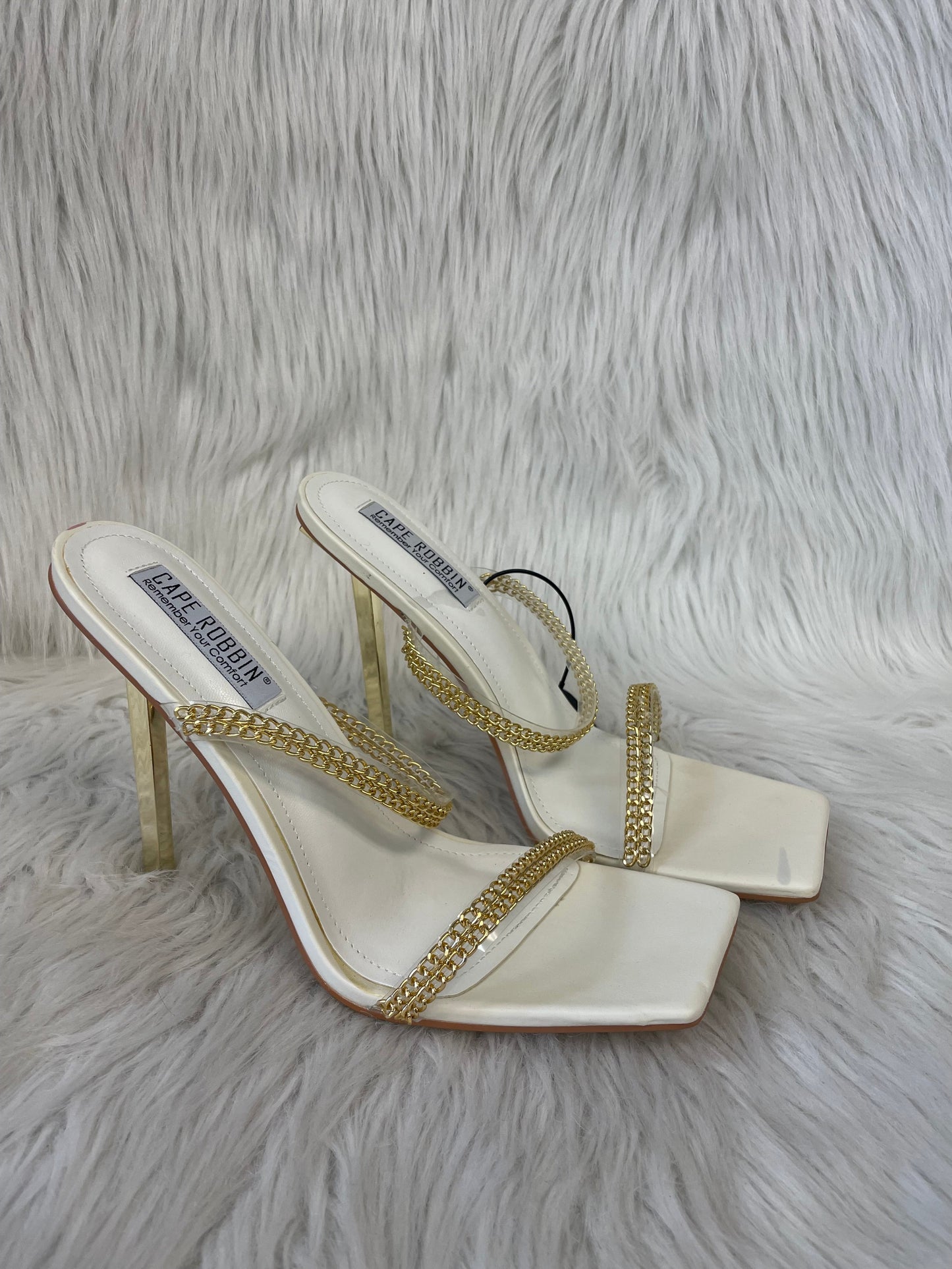 Shoes Heels Stiletto By Cape Robbin In Gold & White, Size: 10