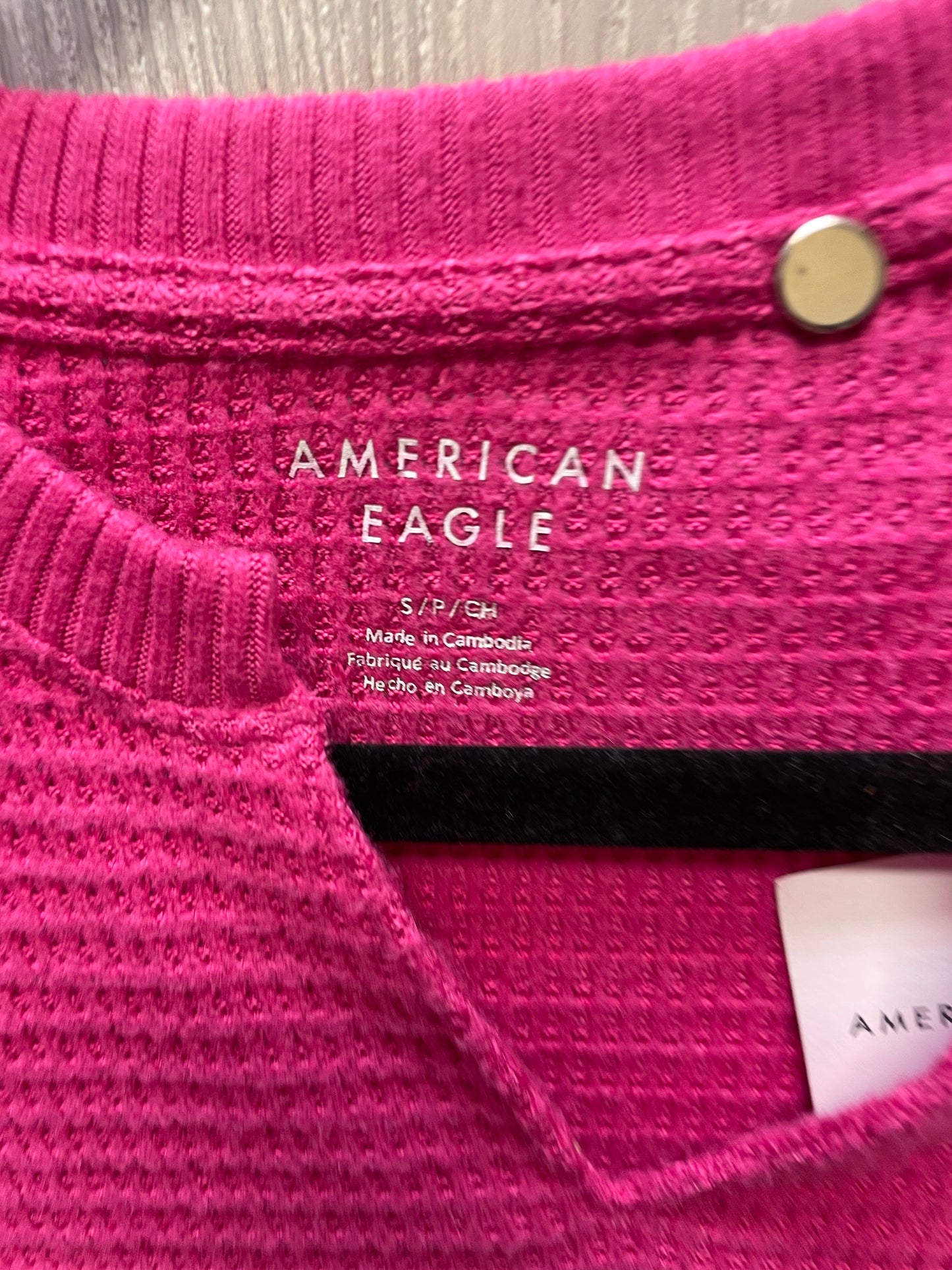 Top Long Sleeve Basic By American Eagle In Pink, Size: S