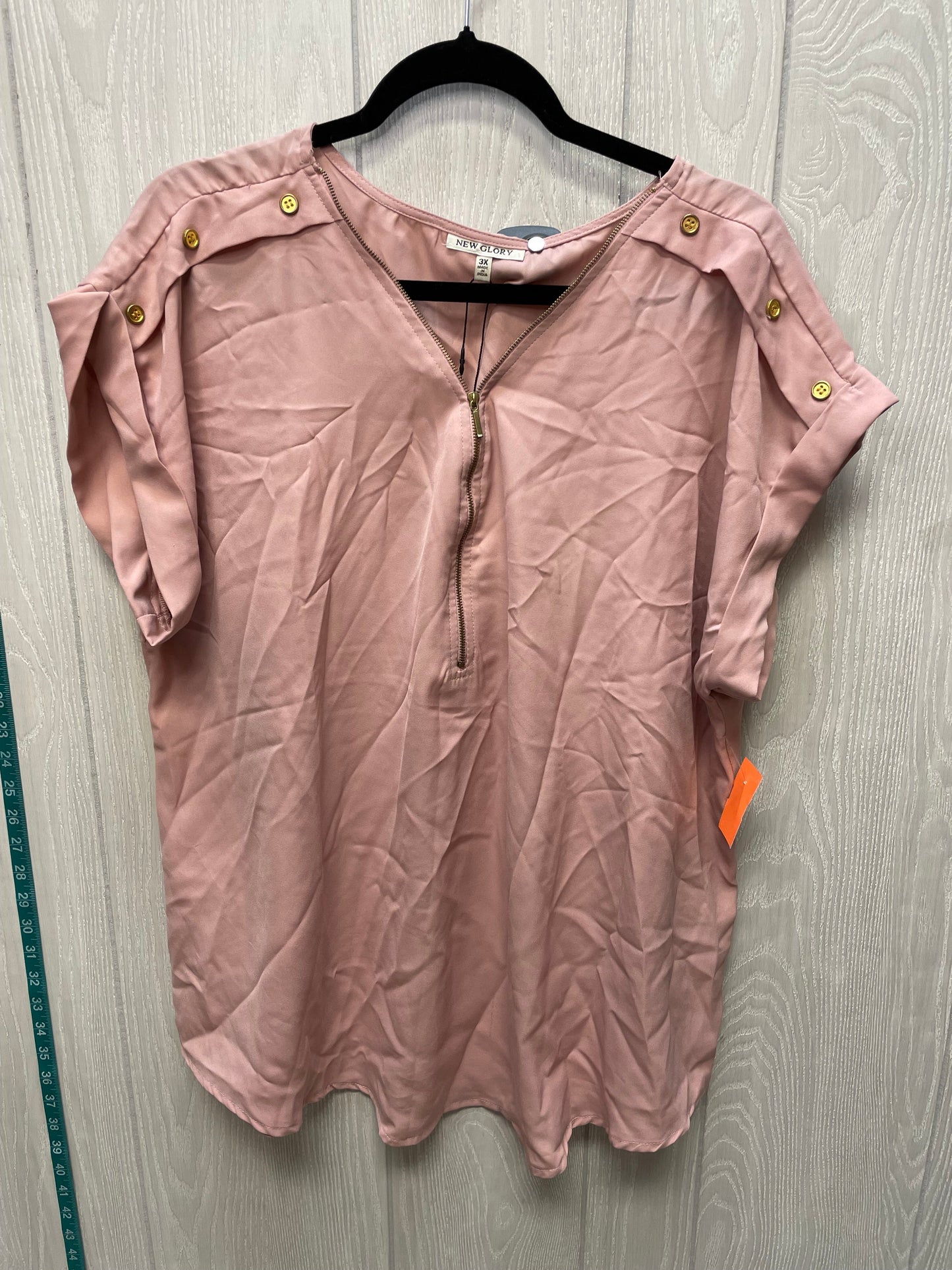 Top Short Sleeve By new glory  In Mauve, Size: 3x