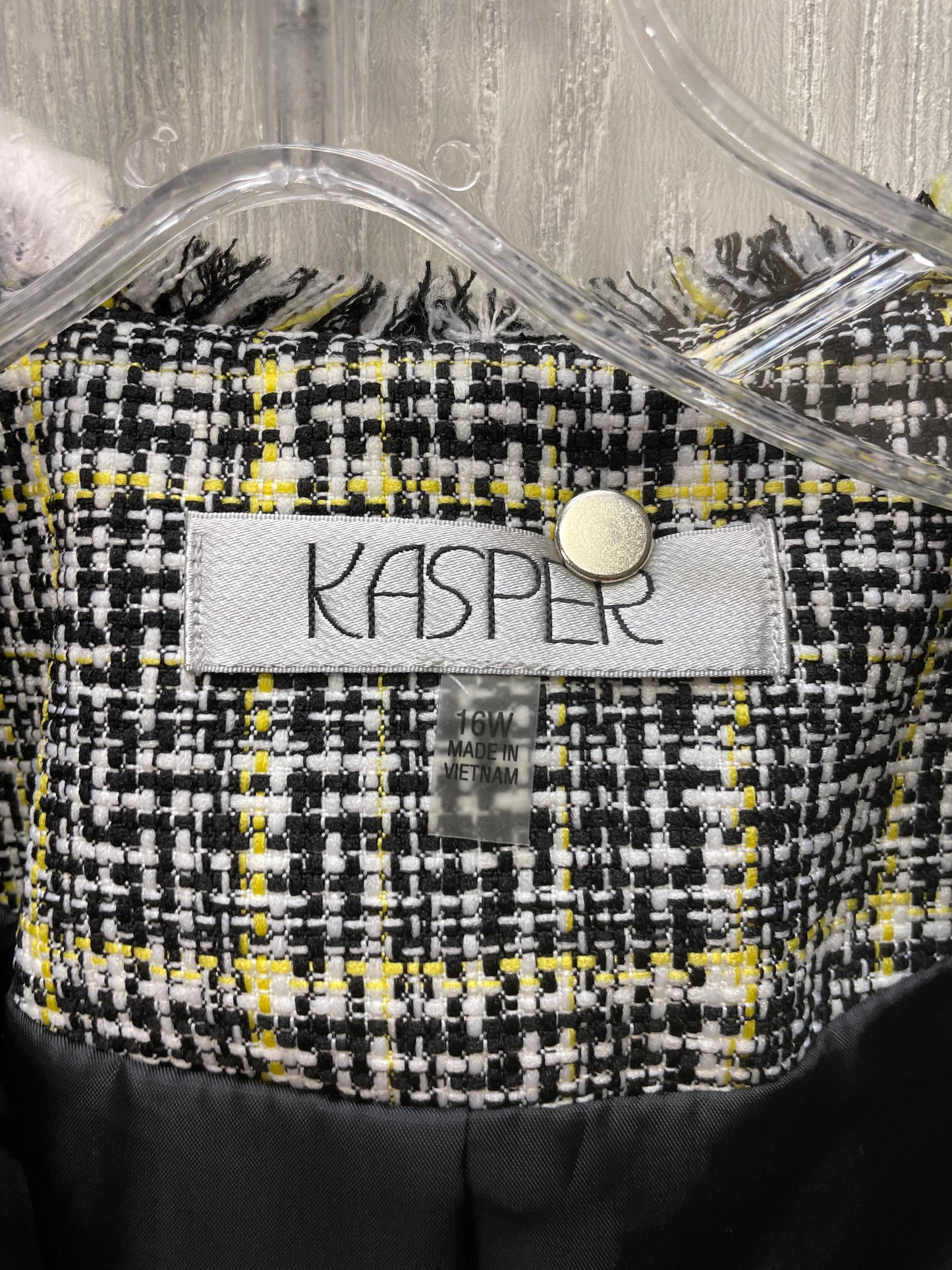 Blazer By Kasper In Black & White, Size: Xl