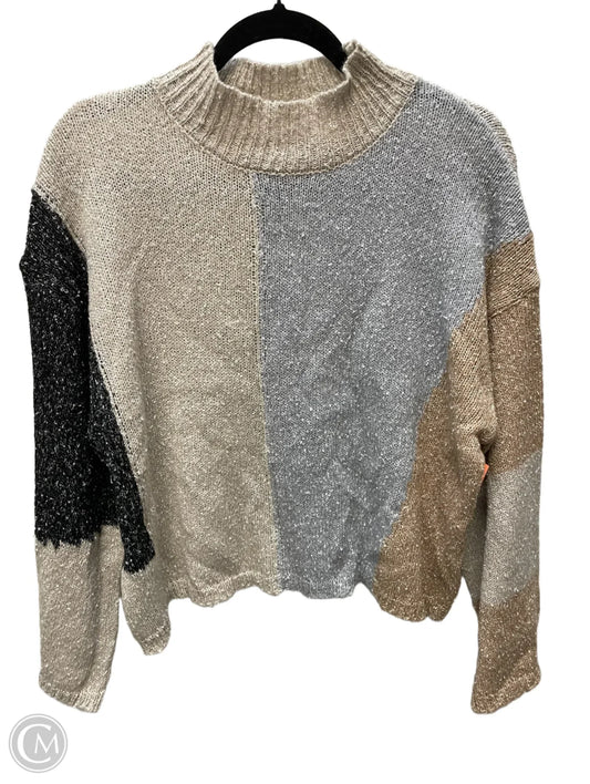 Sweater By Blu Pepper In Grey & Tan, Size: S