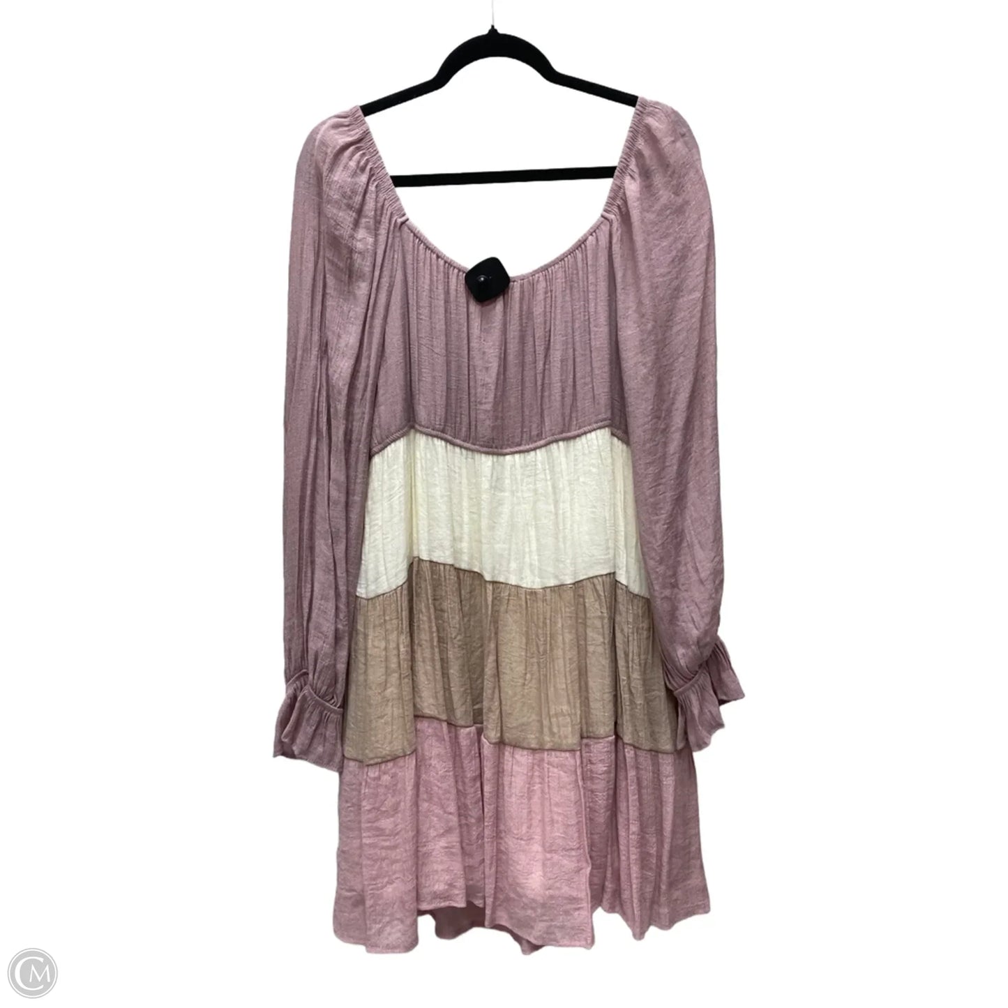 Tunic Long Sleeve By Blu Pepper In Purple & White, Size: 3x