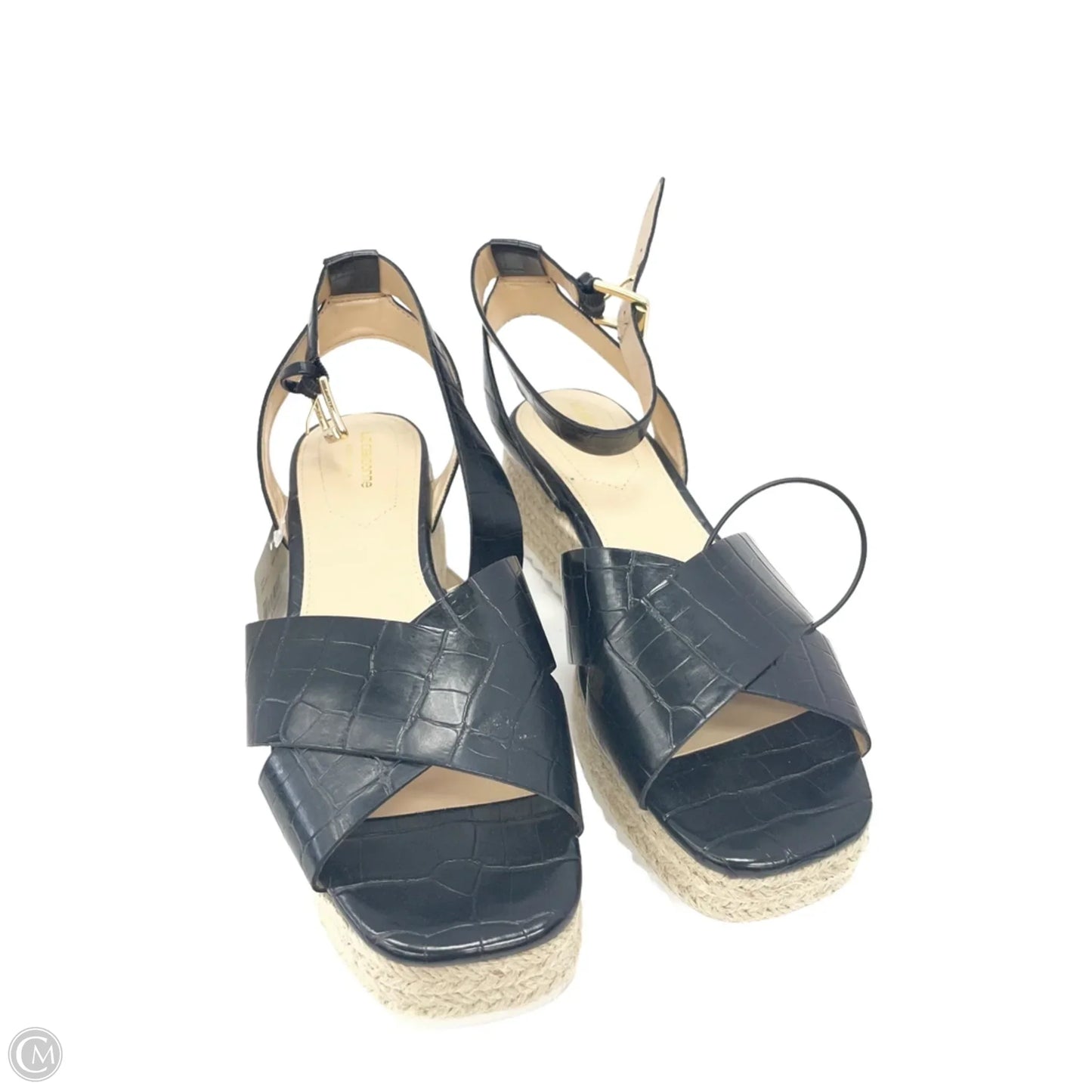 Sandals Heels Wedge By Liz Claiborne In Black, Size: 8