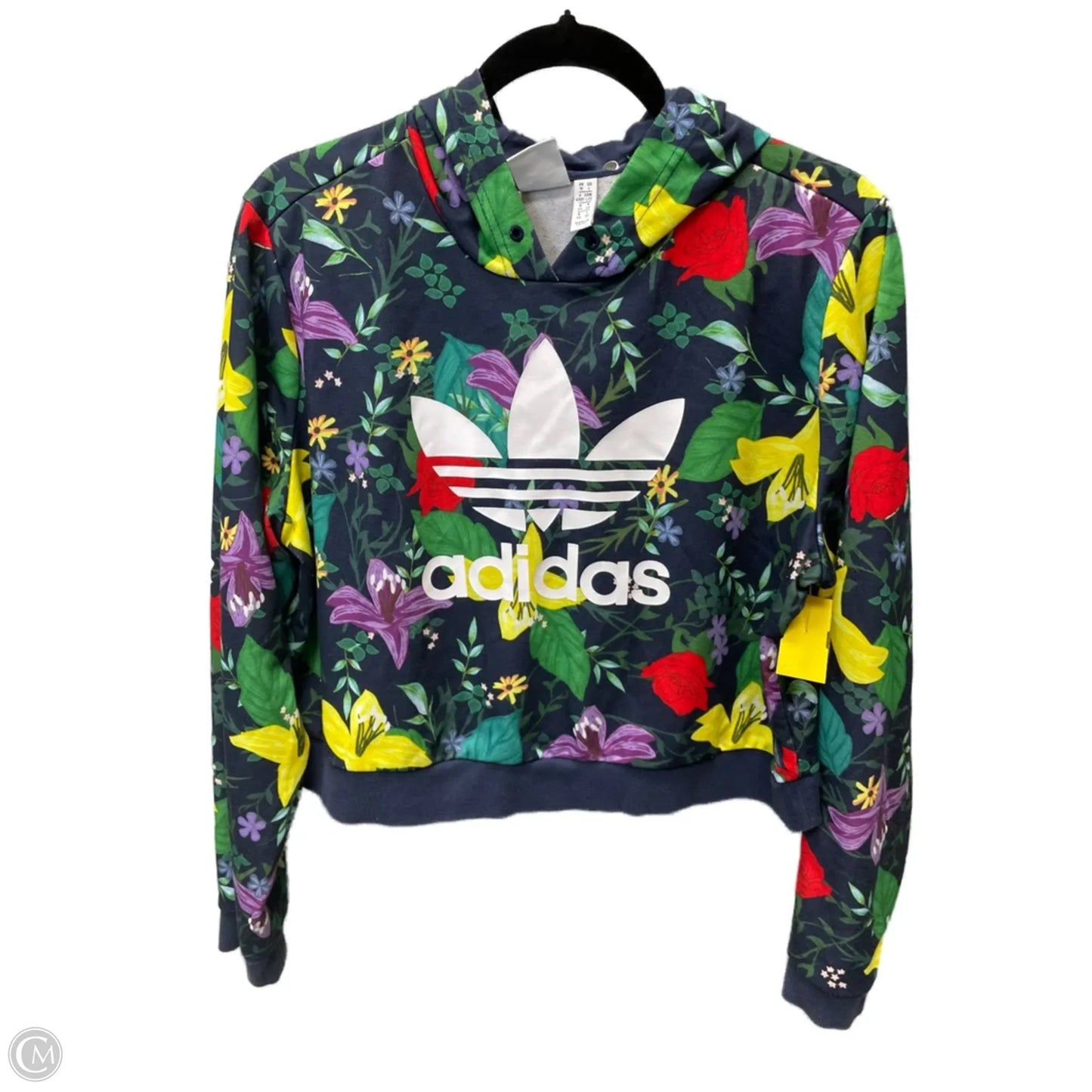 Top Long Sleeve By Adidas In Floral Print, Size: L