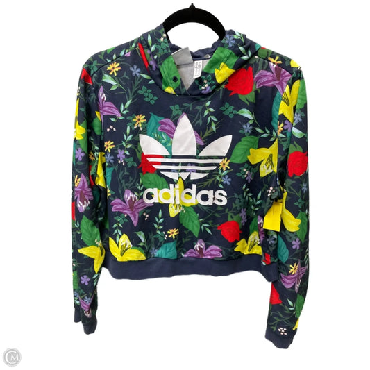 Top Long Sleeve By Adidas In Floral Print, Size: L