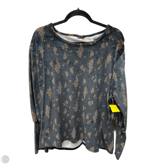 Top Long Sleeve By Bobeau In Black & Tan, Size: 3x