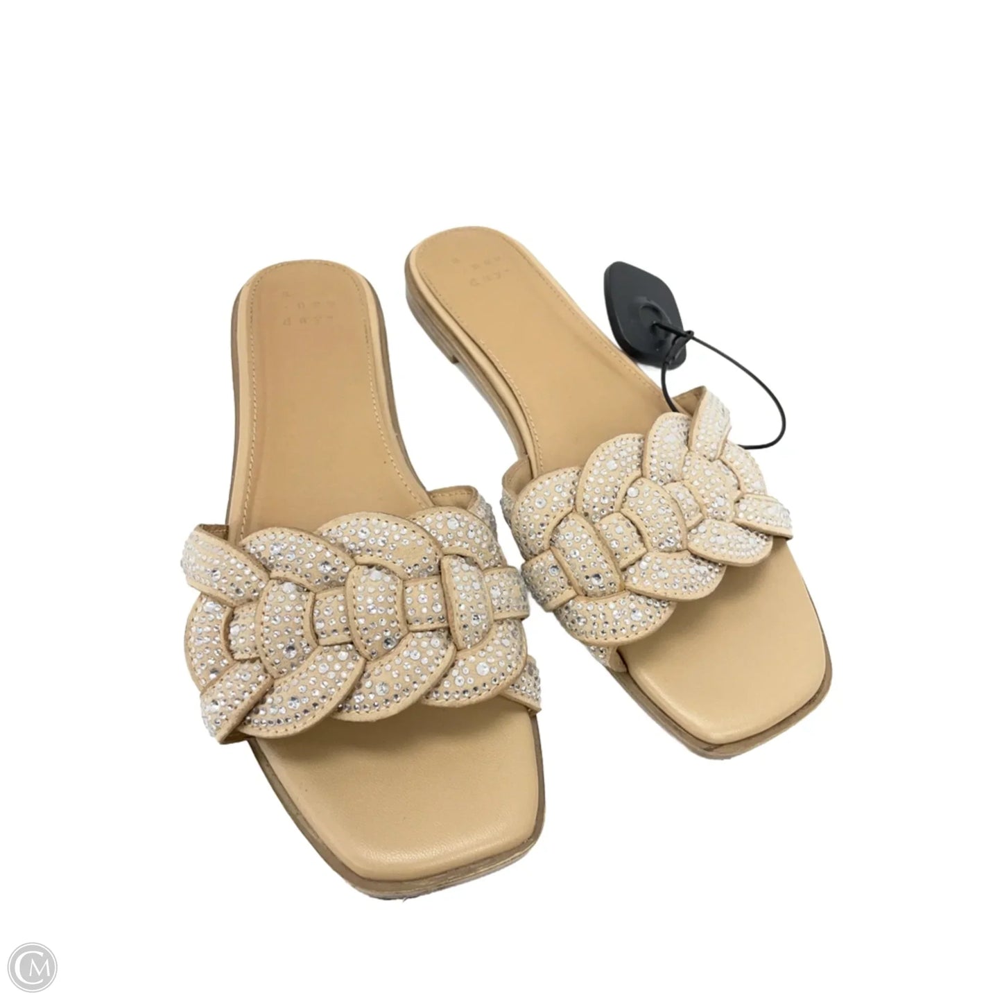 Sandals Flats By A New Day In Silver & Tan, Size: 7