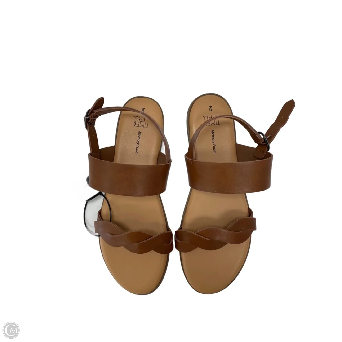 Sandals Flats By Time And Tru In Brown, Size: 9