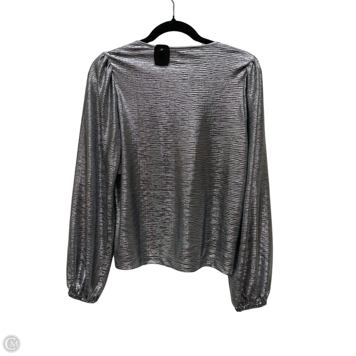 Blouse Long Sleeve By Loft In Silver, Size: Xs