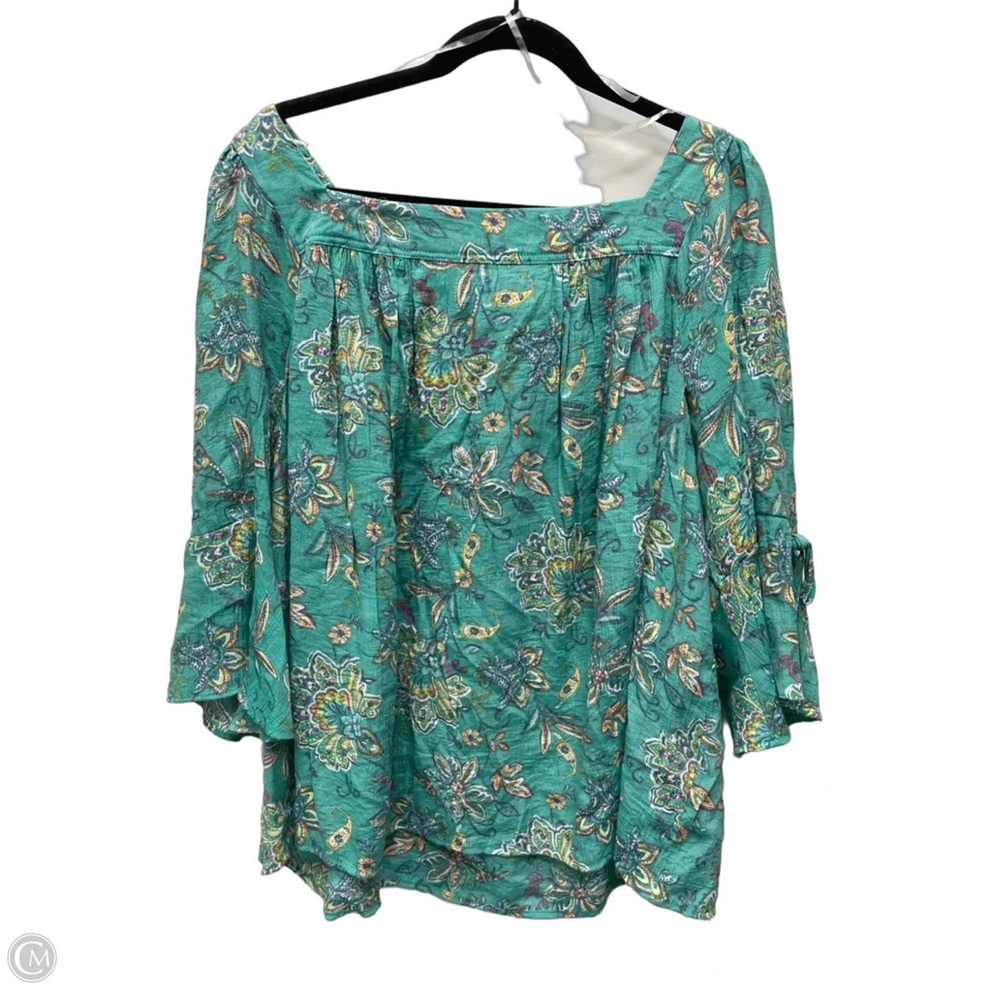 Top 3/4 Sleeve By Zac And Rachel In Floral Print, Size: 2x