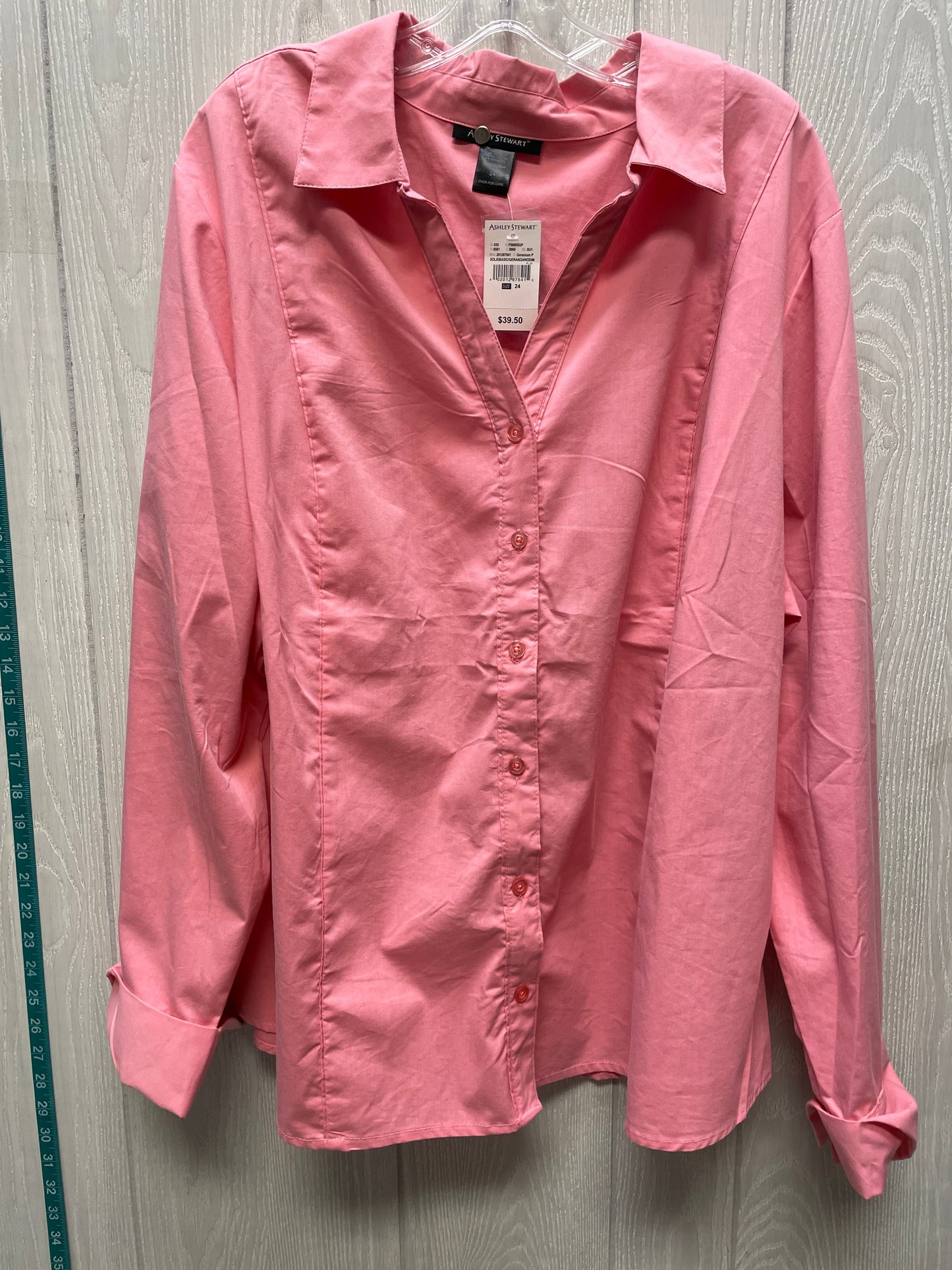 Top Long Sleeve By Ashley Stewart In Pink, Size: Medium