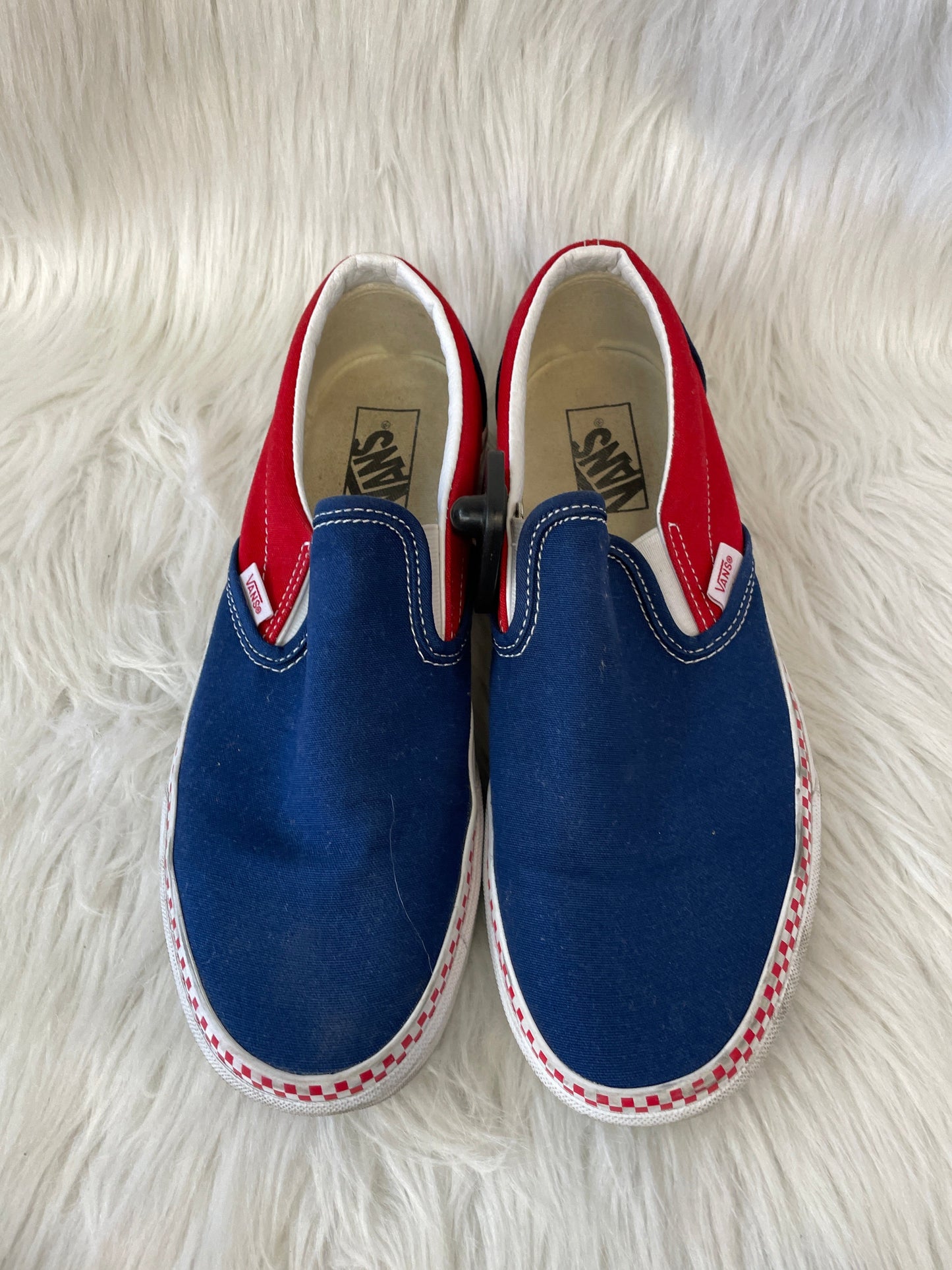 Blue & Red & White Shoes Sneakers Vans, Size 10