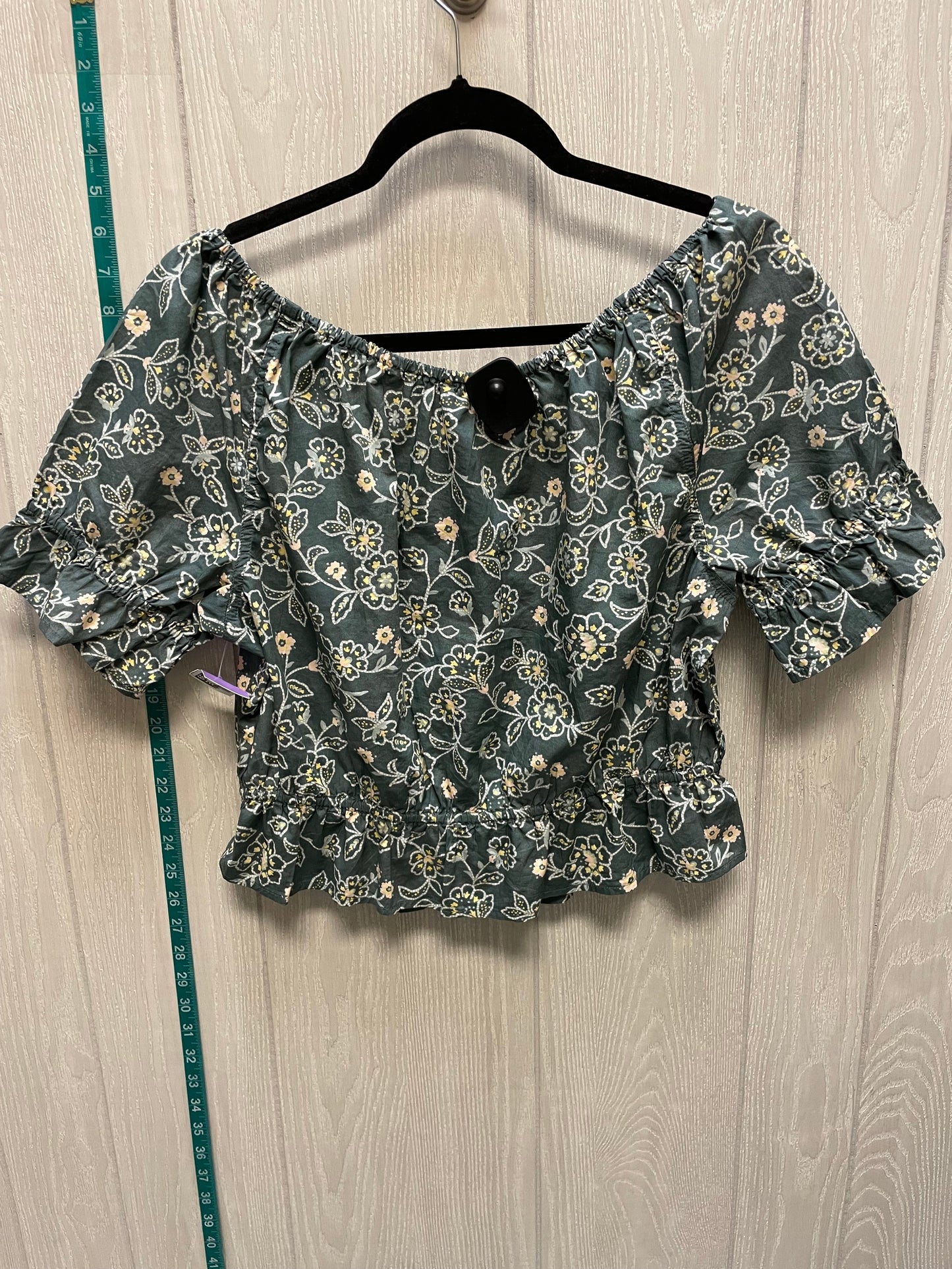 Floral Print Top Short Sleeve J. Crew, Size M