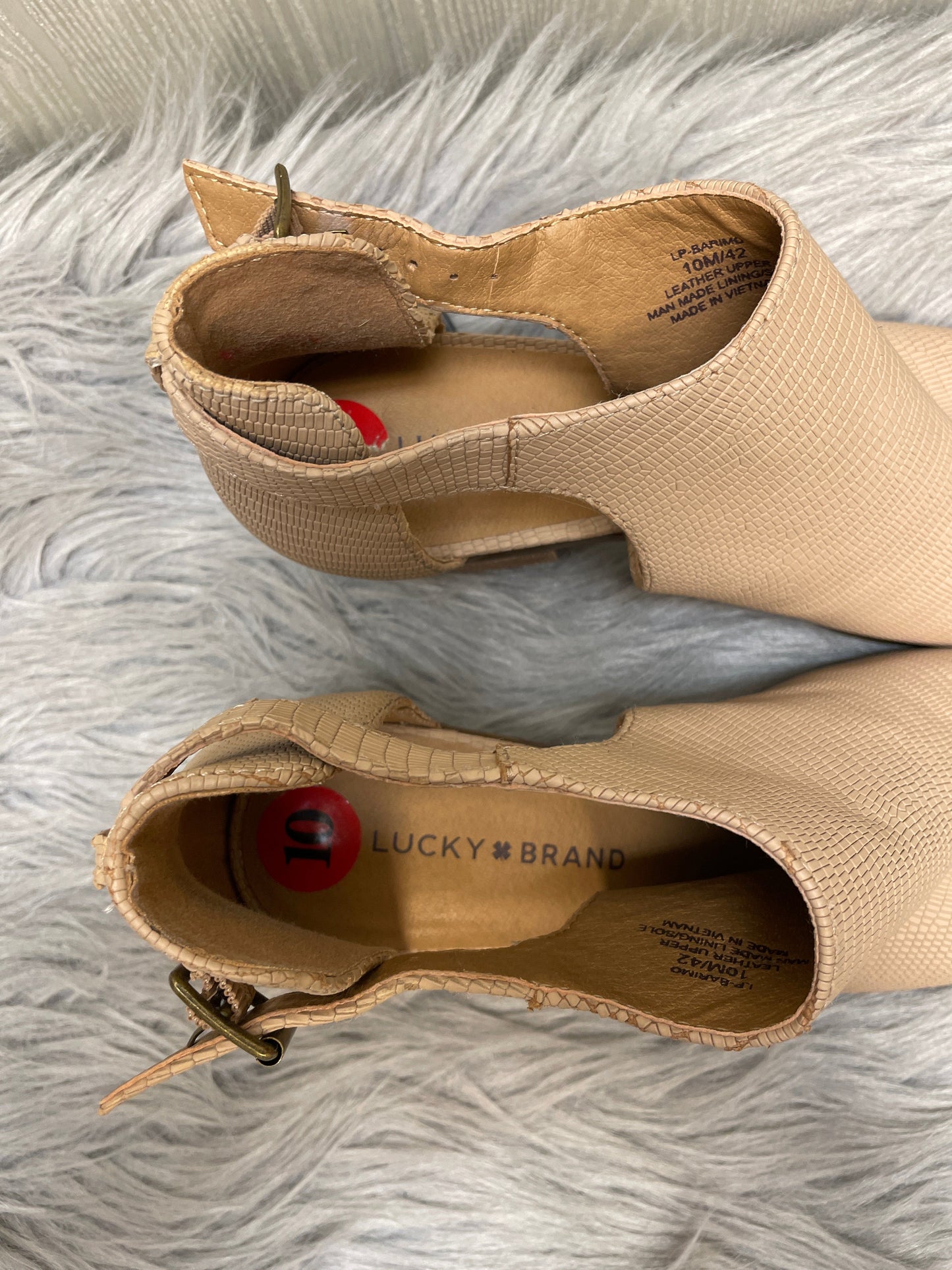 Tan Shoes Heels Block Lucky Brand, Size 10