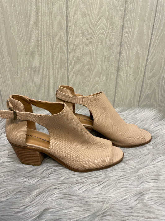 Tan Shoes Heels Block Lucky Brand, Size 10