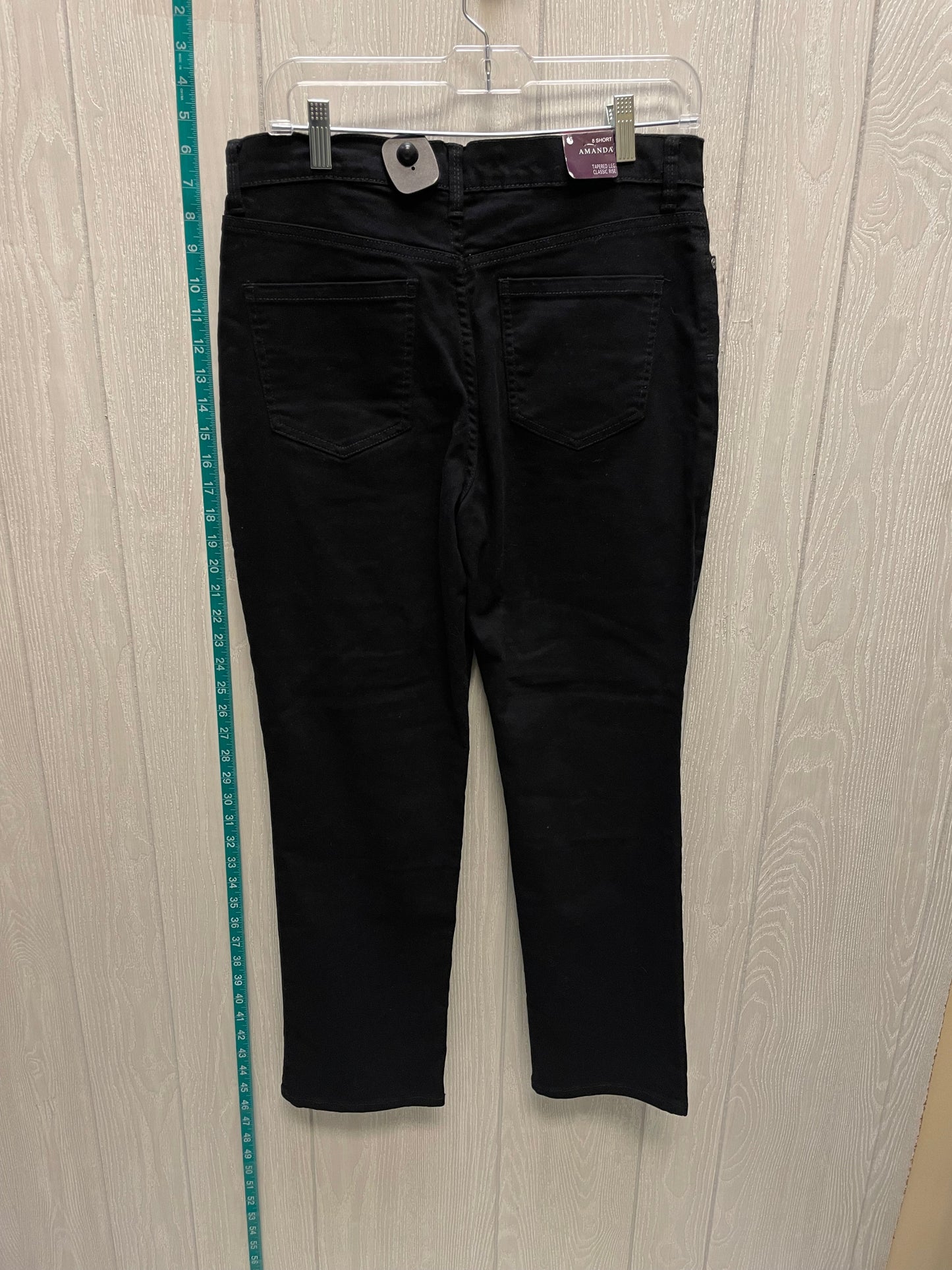 Black Denim Jeans Straight Gloria Vanderbilt, Size 8