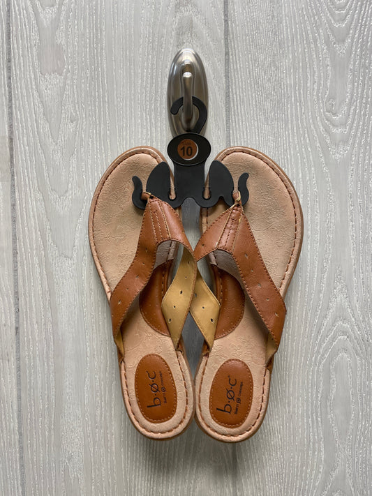 Brown Sandals Flats Boc, Size 10