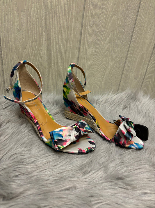 Floral Print Sandals Heels Wedge J Renee, Size 8