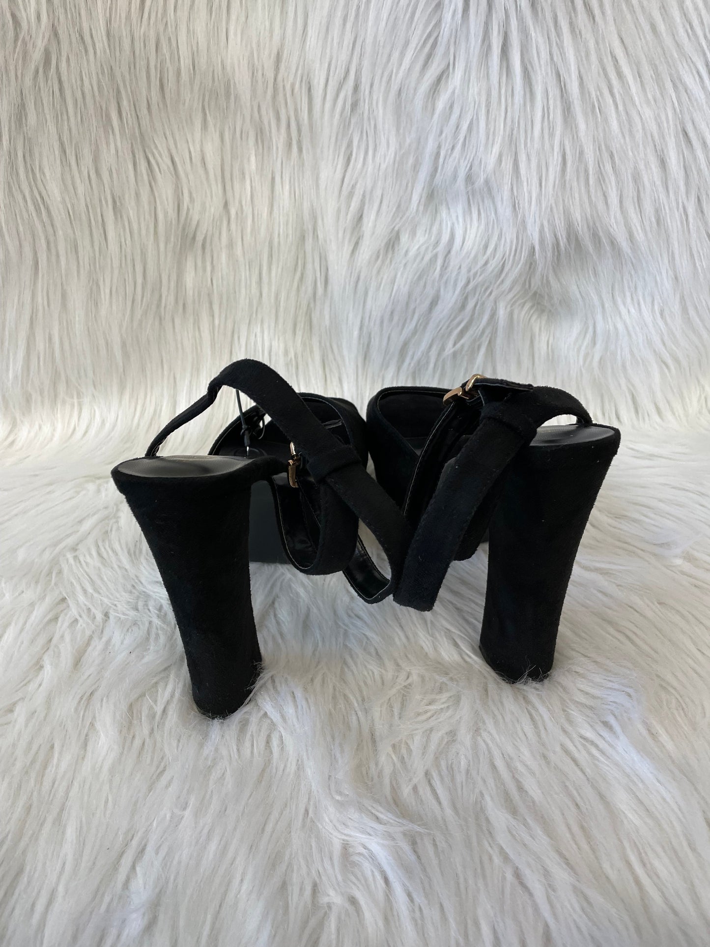 Black Sandals Heels Block Fashion Nova, Size 10