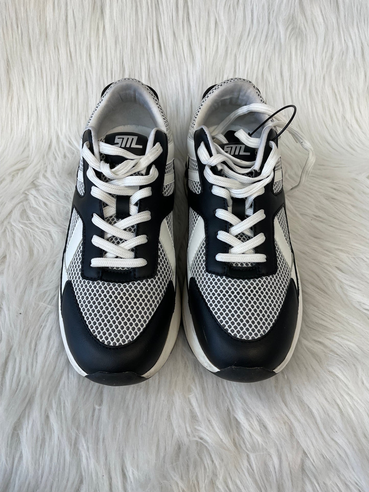 Black & White Shoes Sneakers Platform Steve Madden, Size 9.5