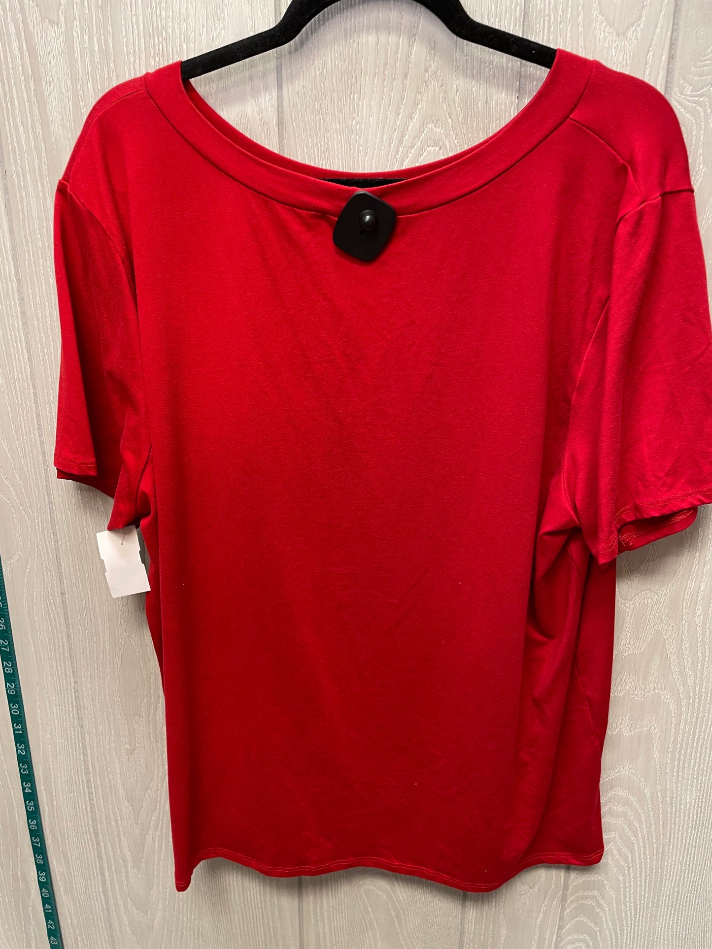 Top Short Sleeve By Love J In Red, Size: 3x