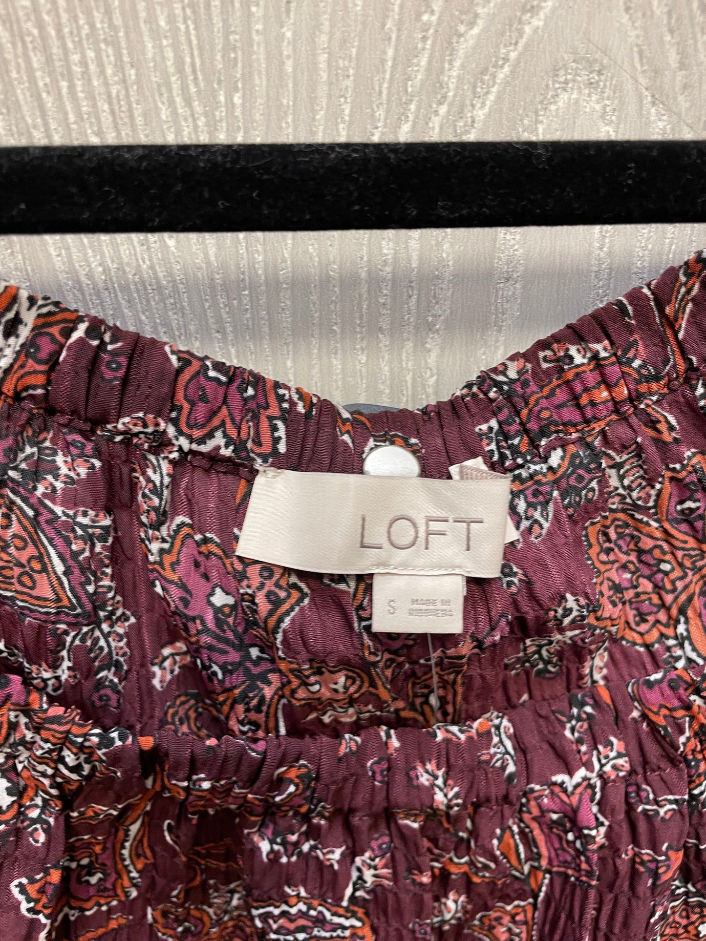 Blouse Long Sleeve By Loft In Multi-colored, Size: S